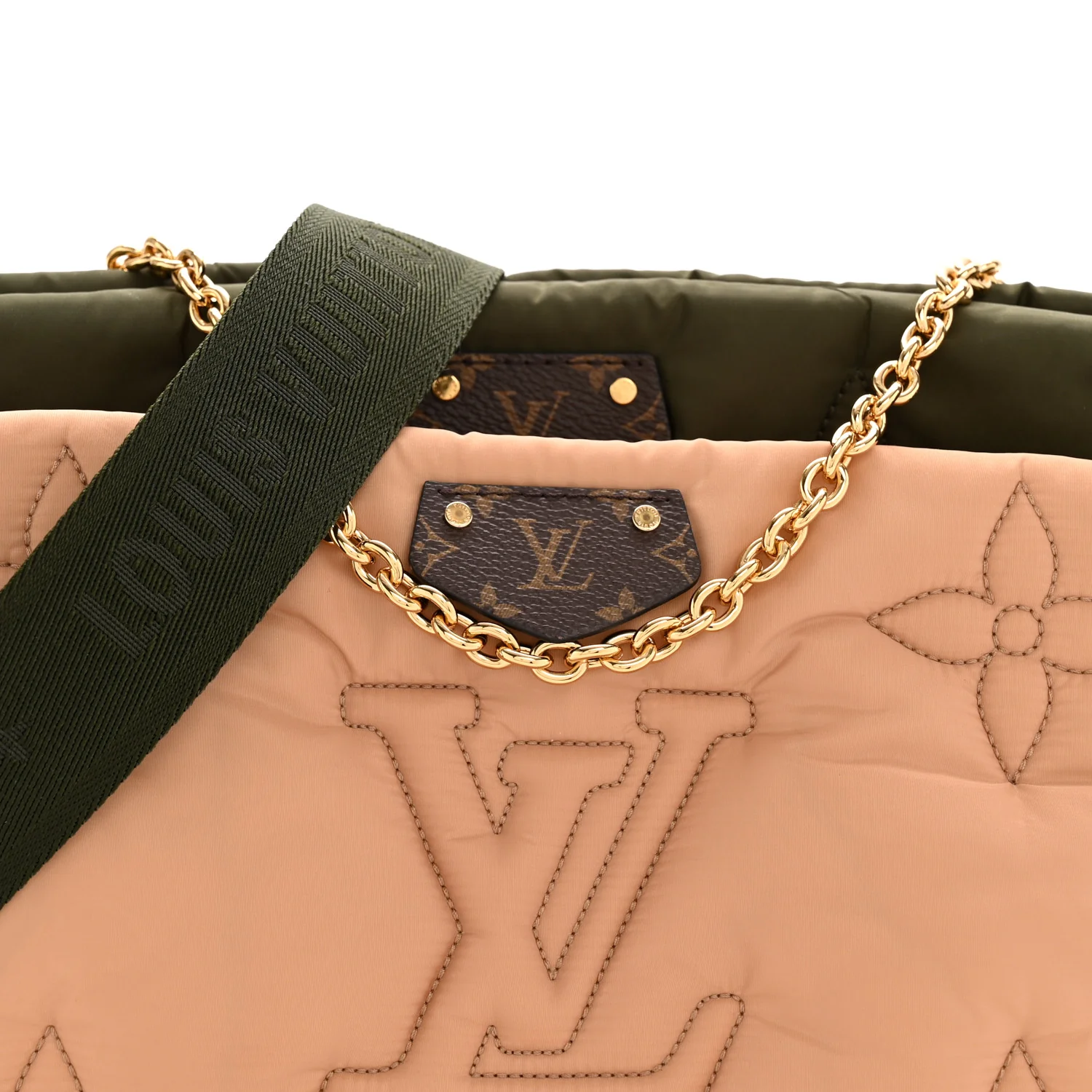 Econyl Monogram Pillow Maxi Multi Pochette Accessories Kaki Beige - Top Club