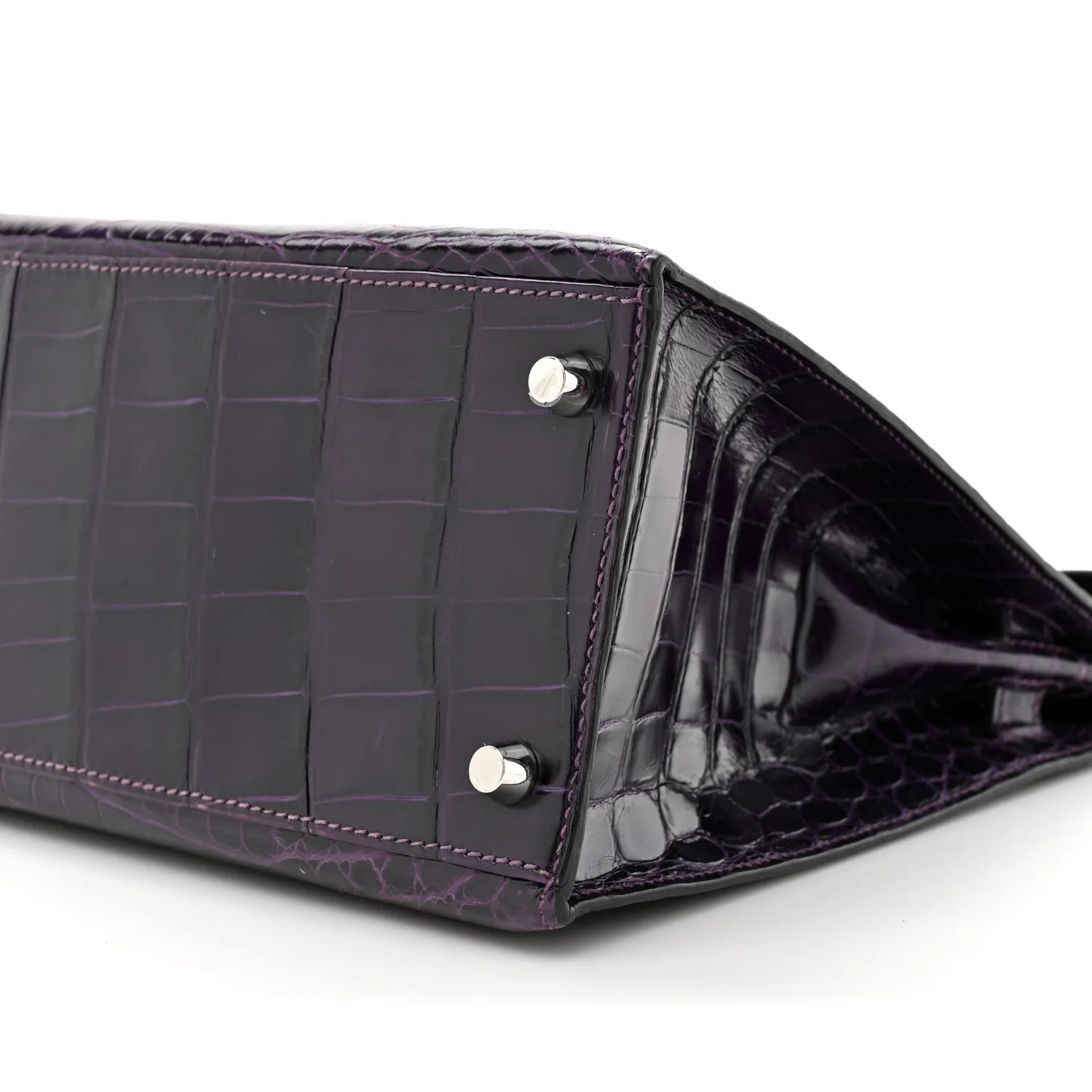 Shiny Niloticus Crocodile Kelly Sellier 28 Amethyst - Top Club
