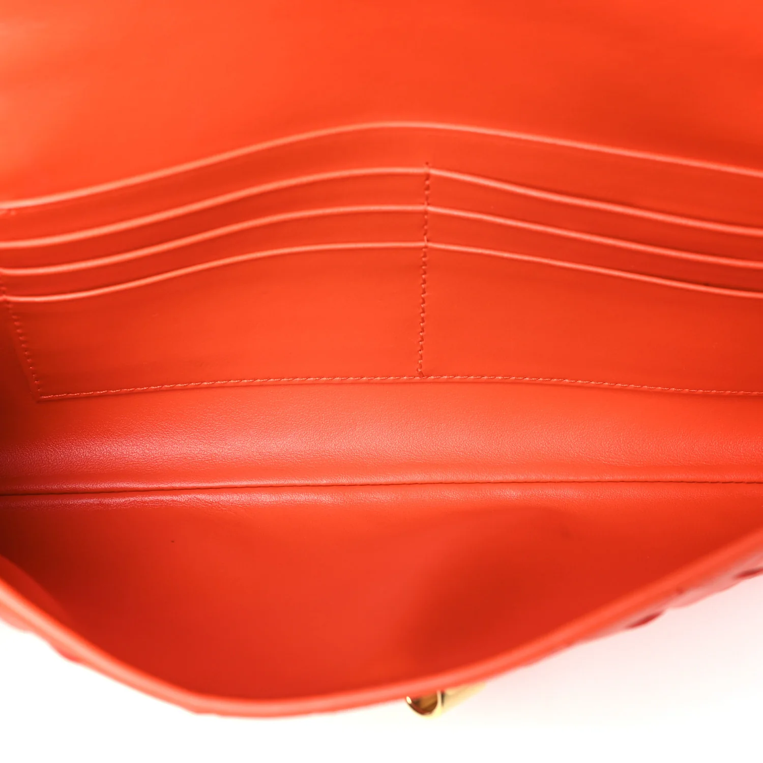 Nappa Intrecciato Long Andiamo Top Handle Clutch Cherry Tomato - Top Club