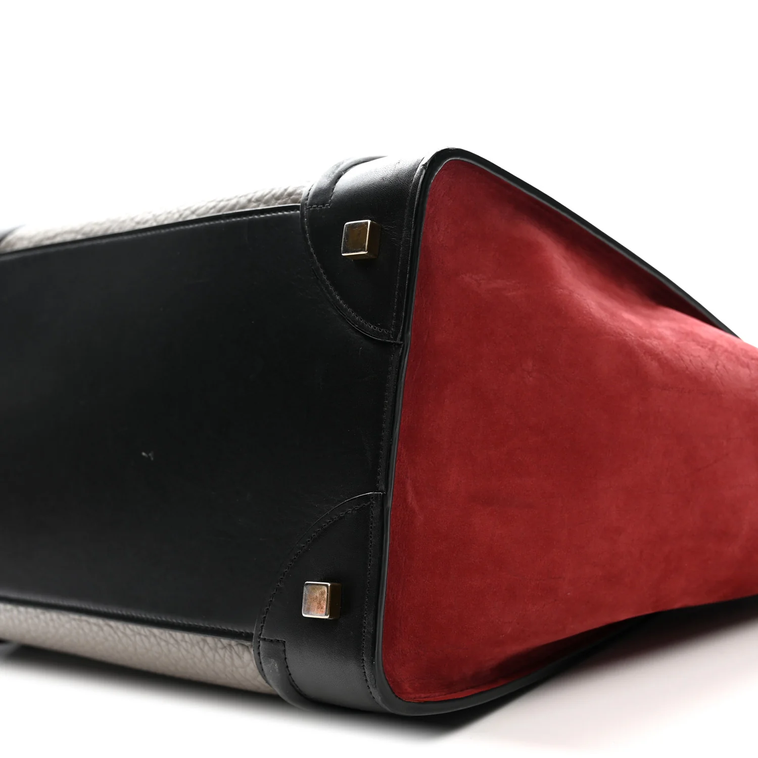 Bullhide Calfskin Suede Mini Tri-Color Luggage Dark Ruby - Top Club