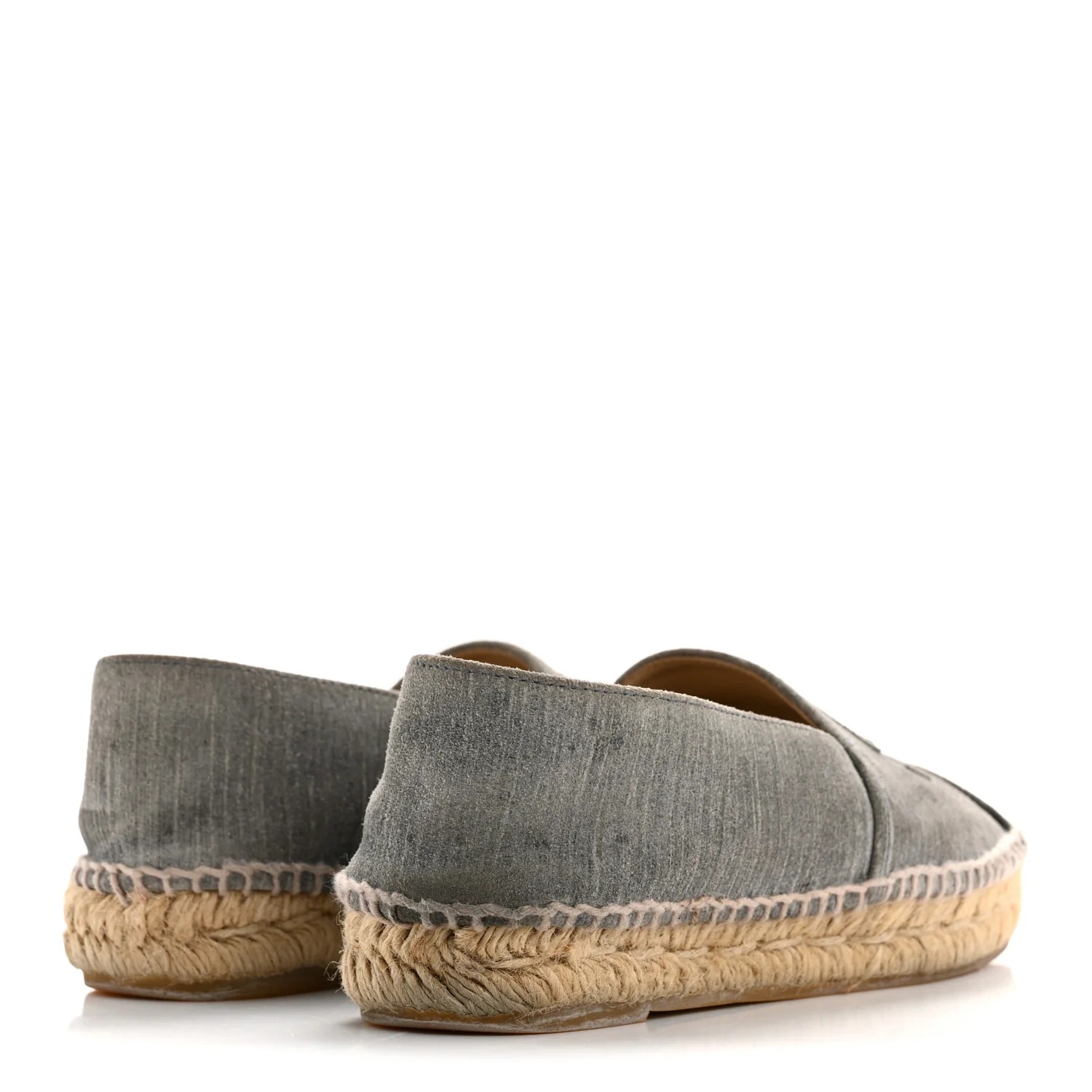 Striated Suede Espadrilles 37 Dark Grey - Top Club