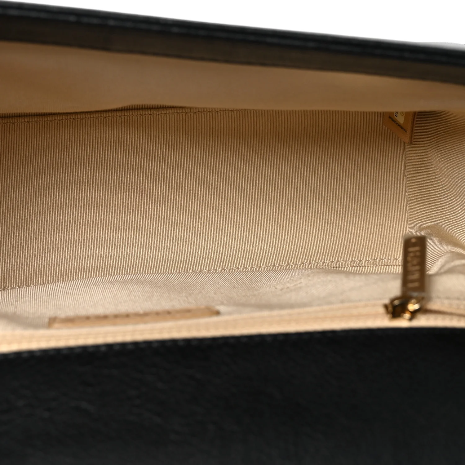 Grained Calfskin Quilted Large Label Click Flap Bag Black - Top Club