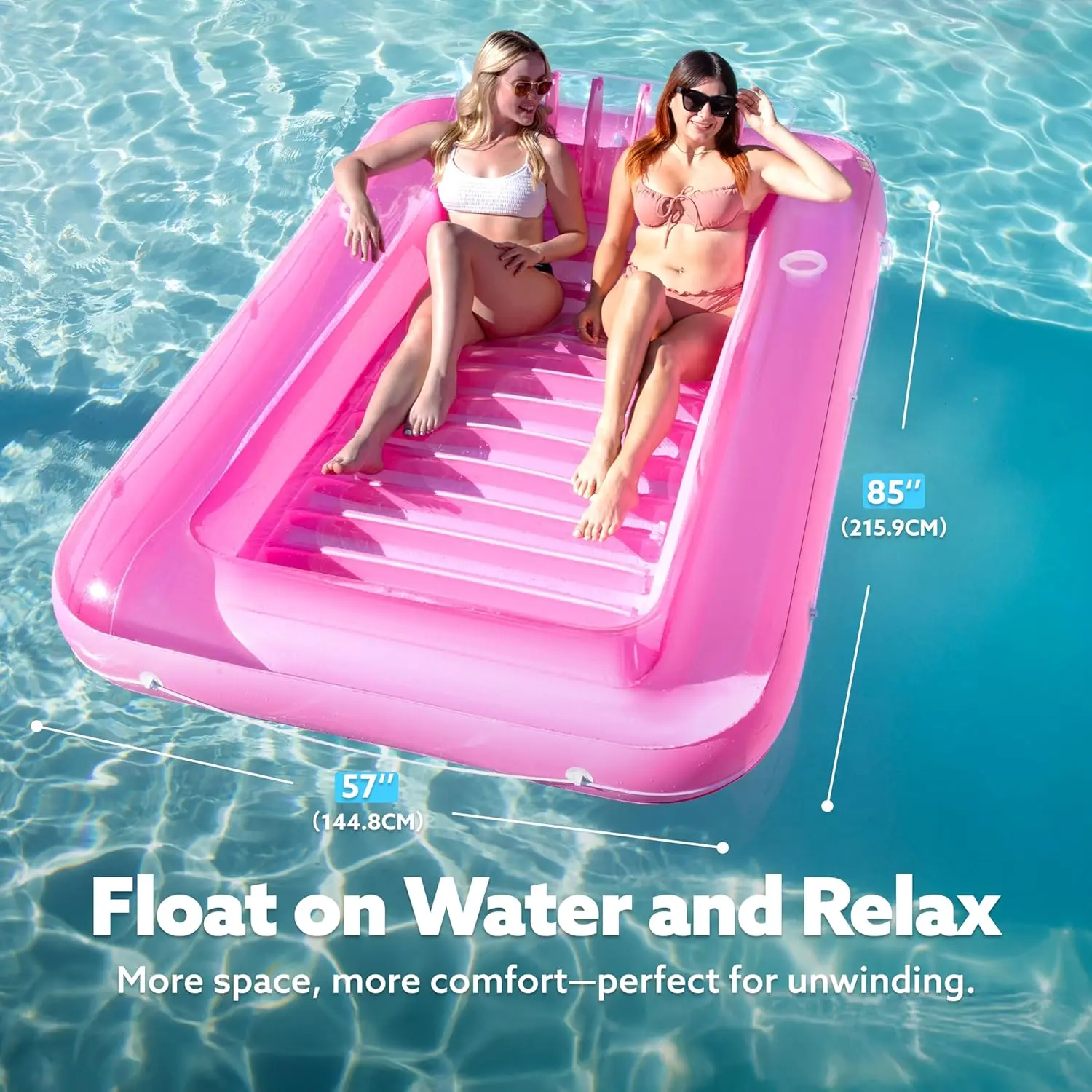 SLOOSH Inflatable L/XL Tanning Pool Lounger Float, 70