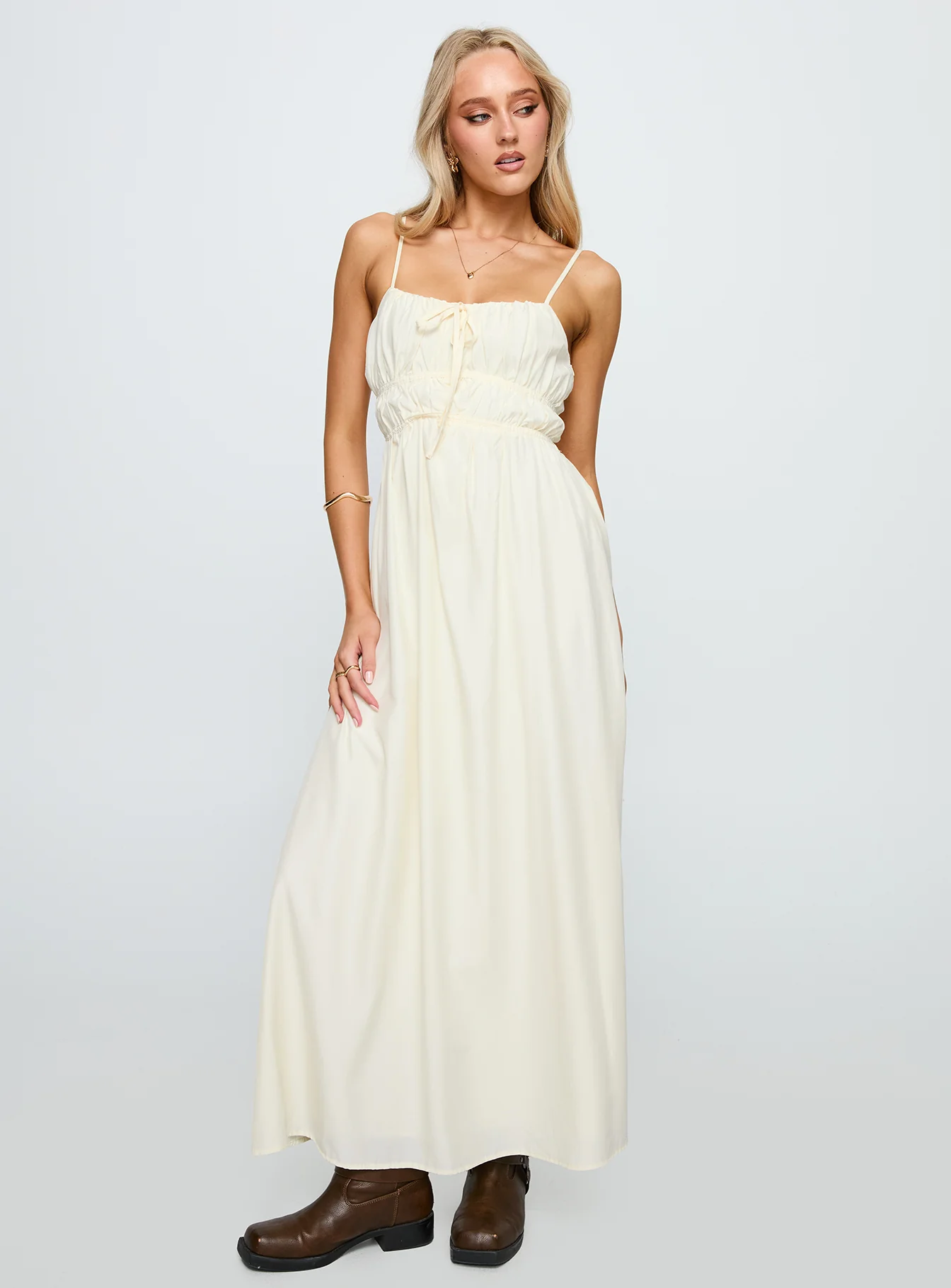 Violeta Tiered Maxi Dress Cream