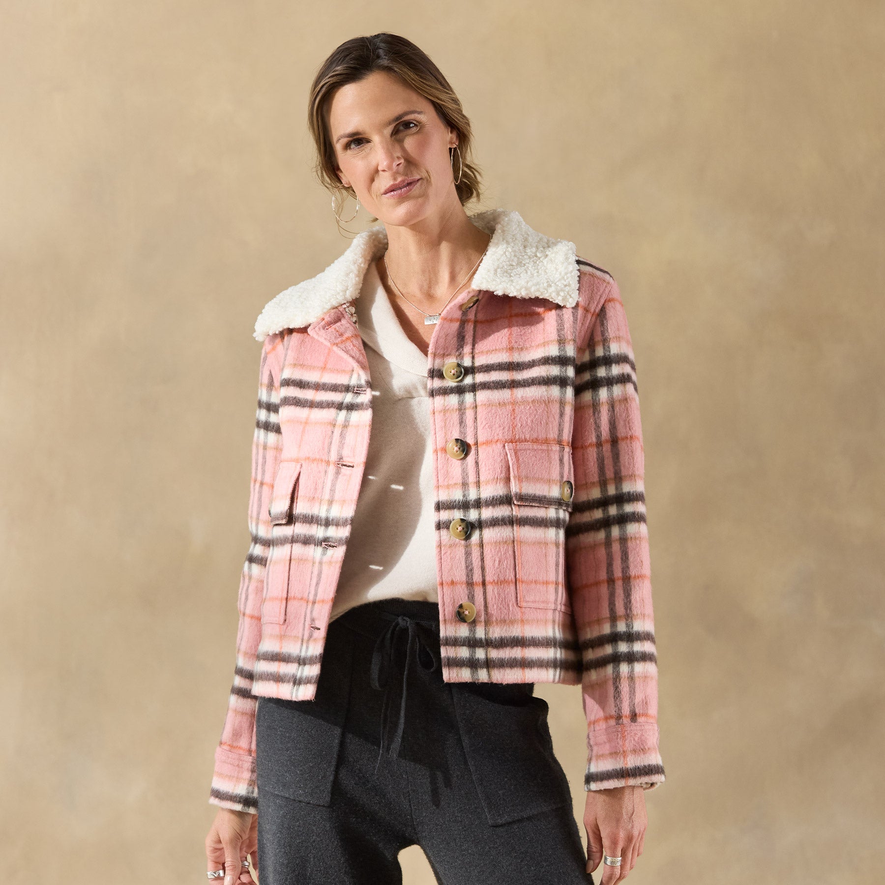 Edith Plaid Jacket, Petite - Sundance Living