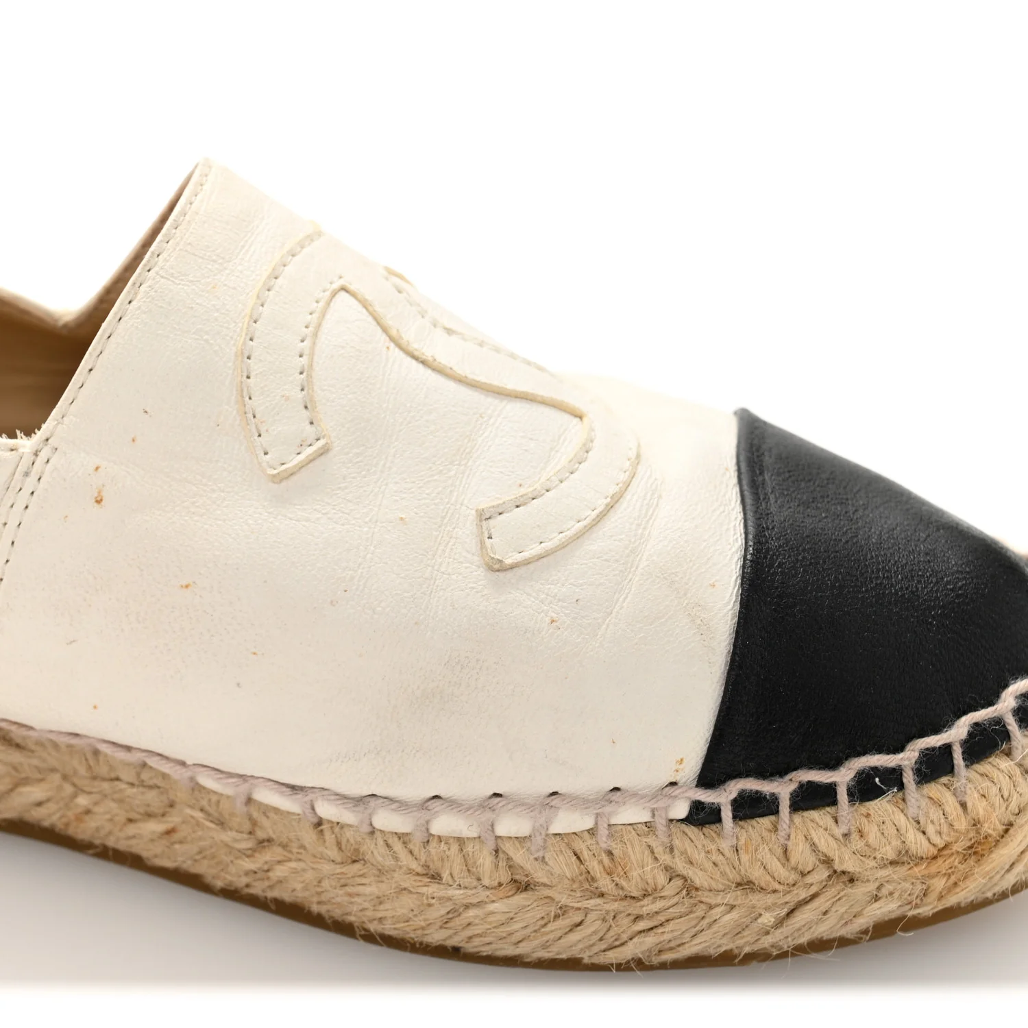 Lambskin CC Espadrilles 38 White Black - Top Club