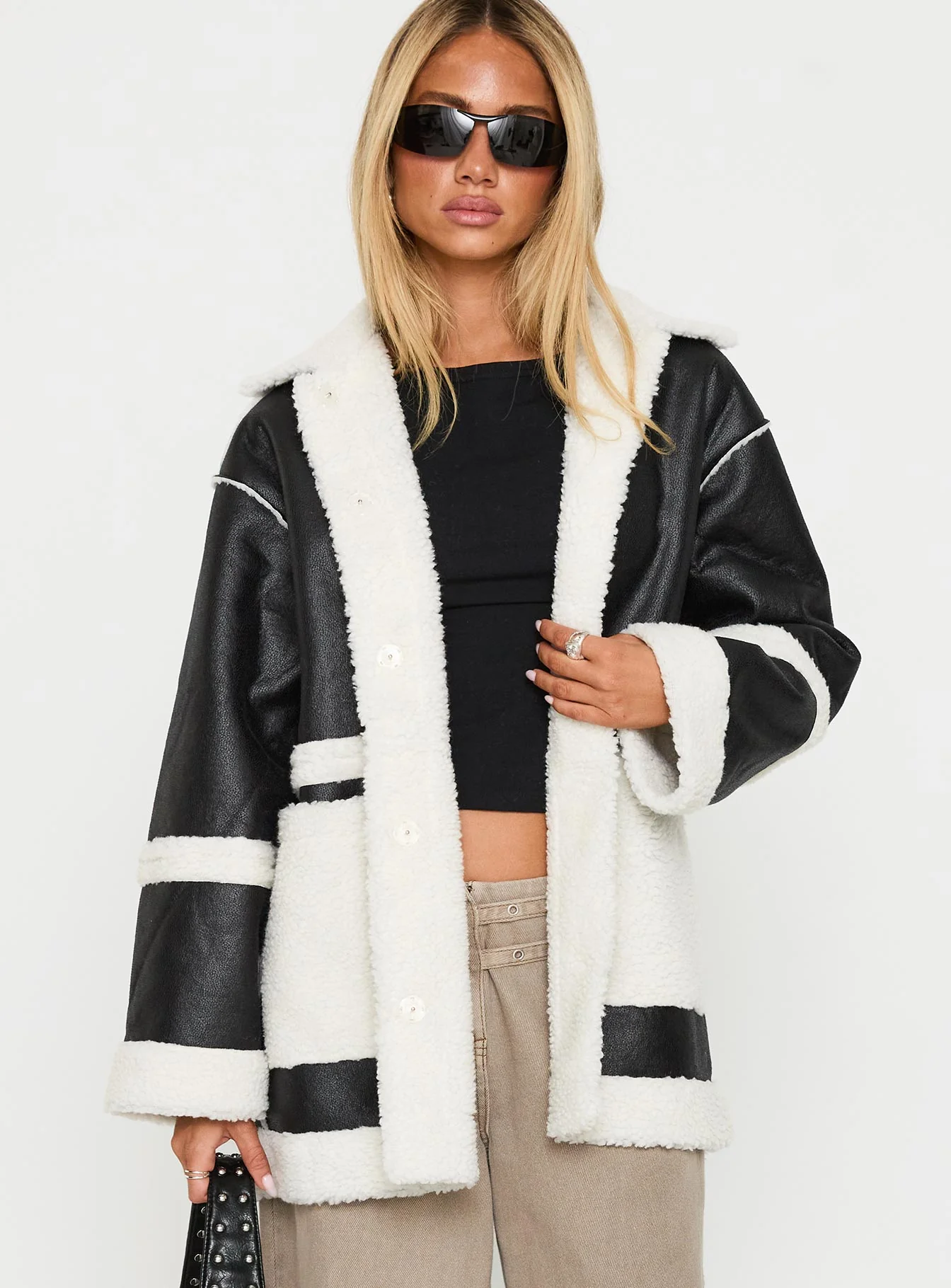 Lexie Faux Leather Jacket Black