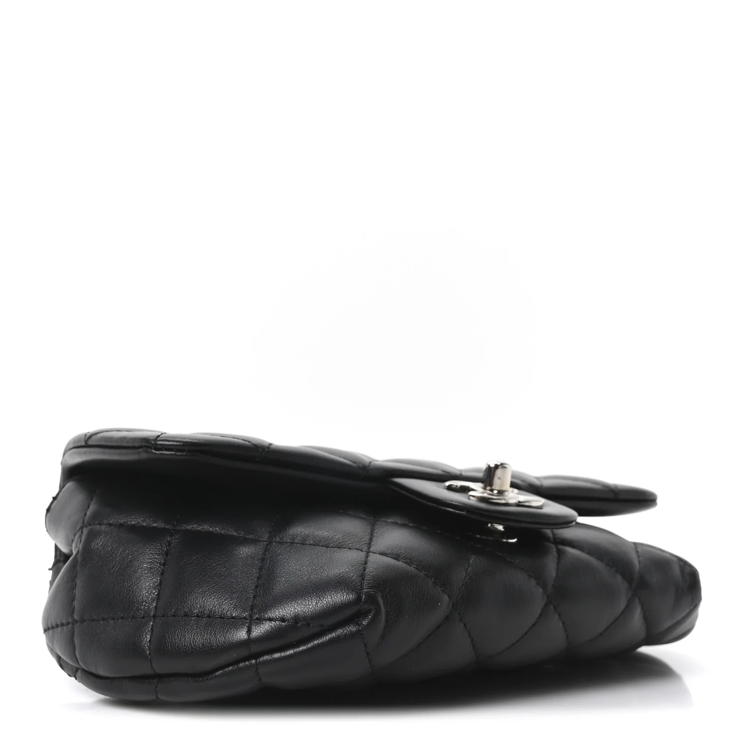 Calfskin Quilted CC Uniform Flap Belt Bag Black - Top Club
