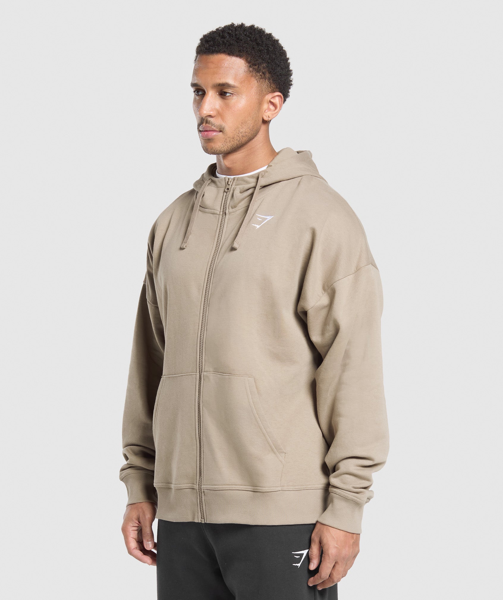COACH Crest Oversized Zip Up Hoodie