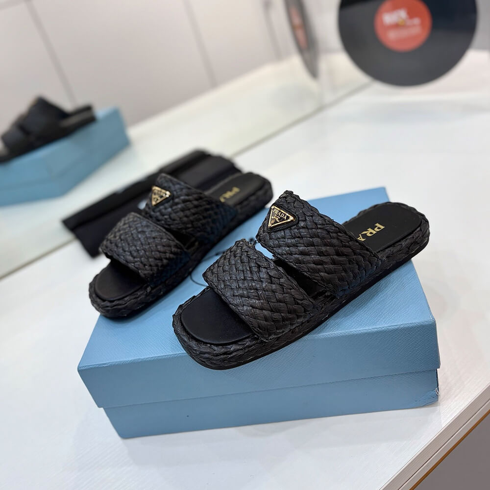 Prada Raffia slides - Top Club