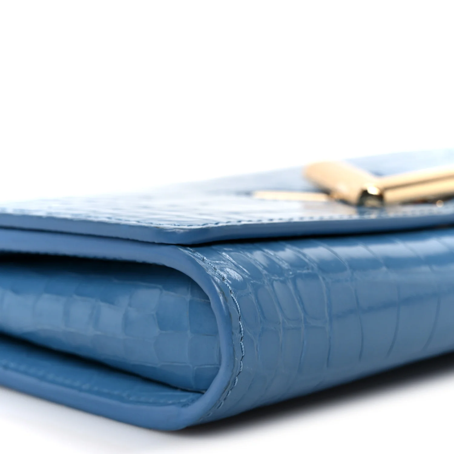 Crocodile Twist Chain Wallet Bleuet - Top Club