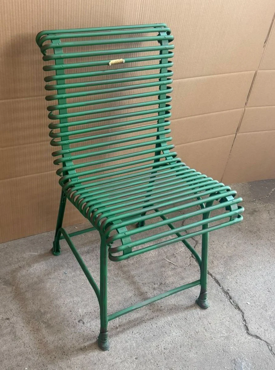 Art Nouveau wrought iron garden chair antique green - Baroque & Art Nouveau garden furniture