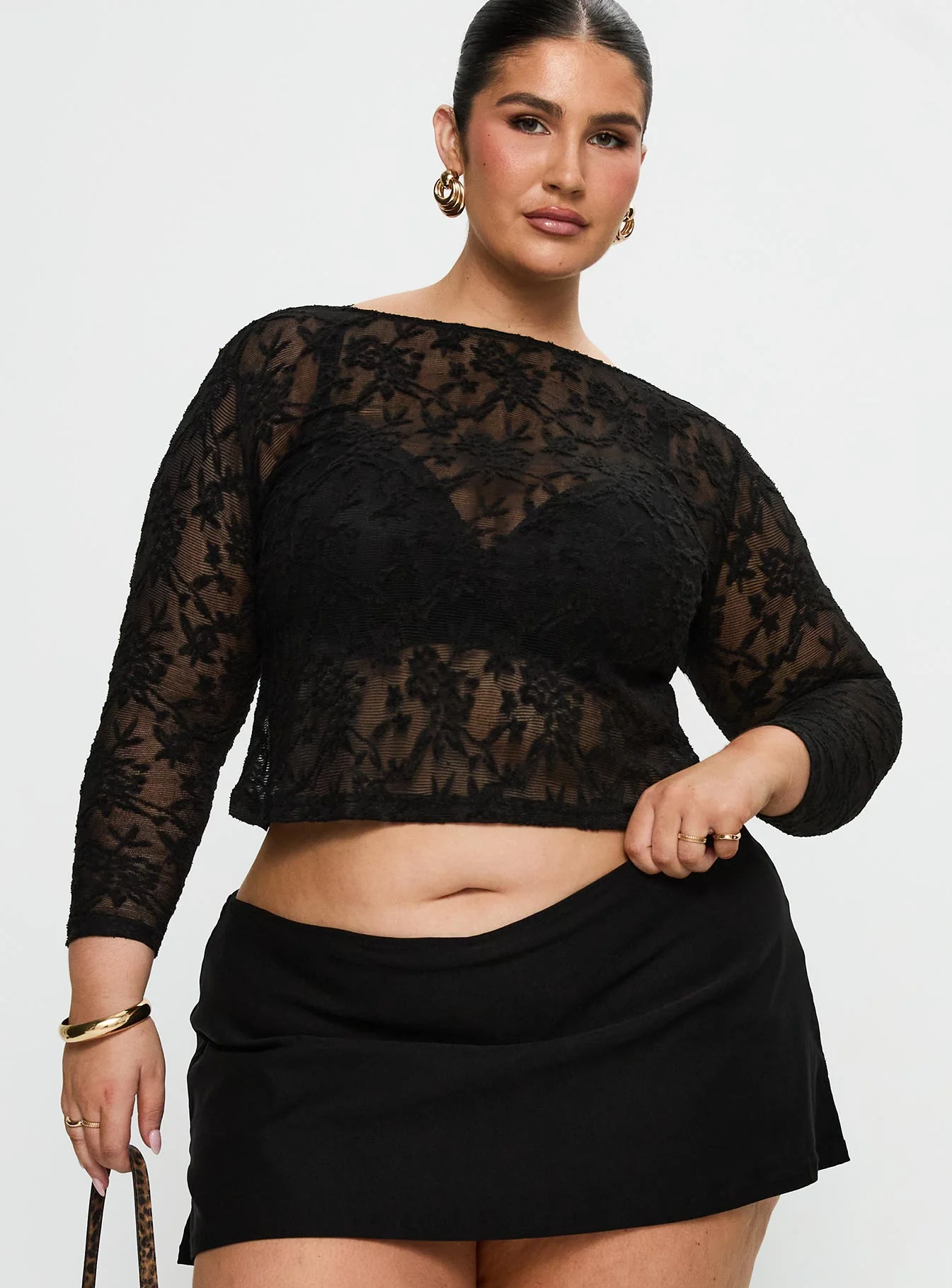 Martine Sheer Top Black Curve