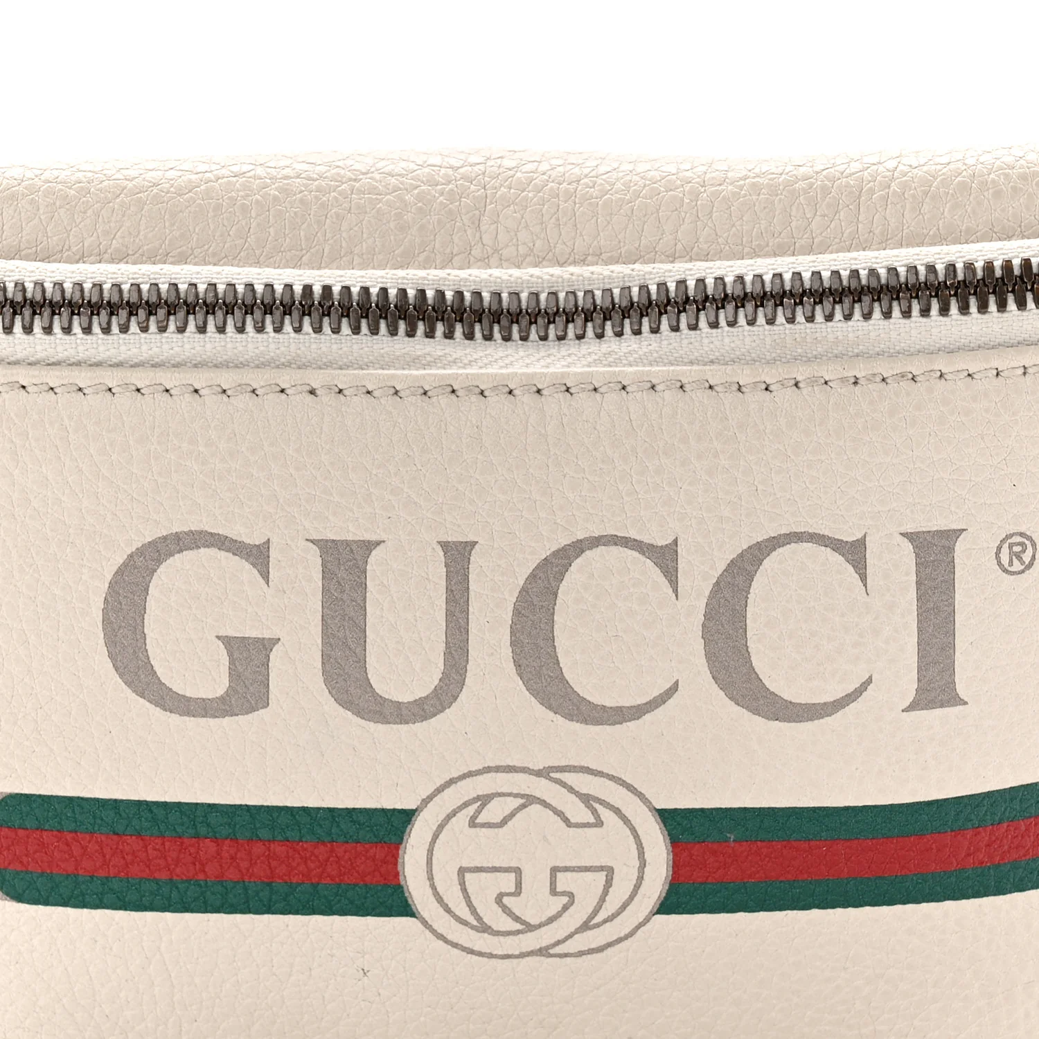 Grained Calfskin Small Logo Belt Bag White - Top Club