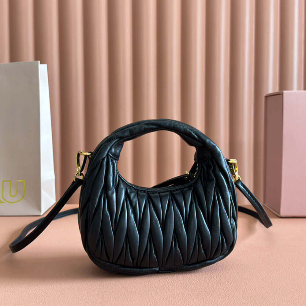 Mini Wander matelasse nappa leather hobo bag(high-end grade) - Top Club