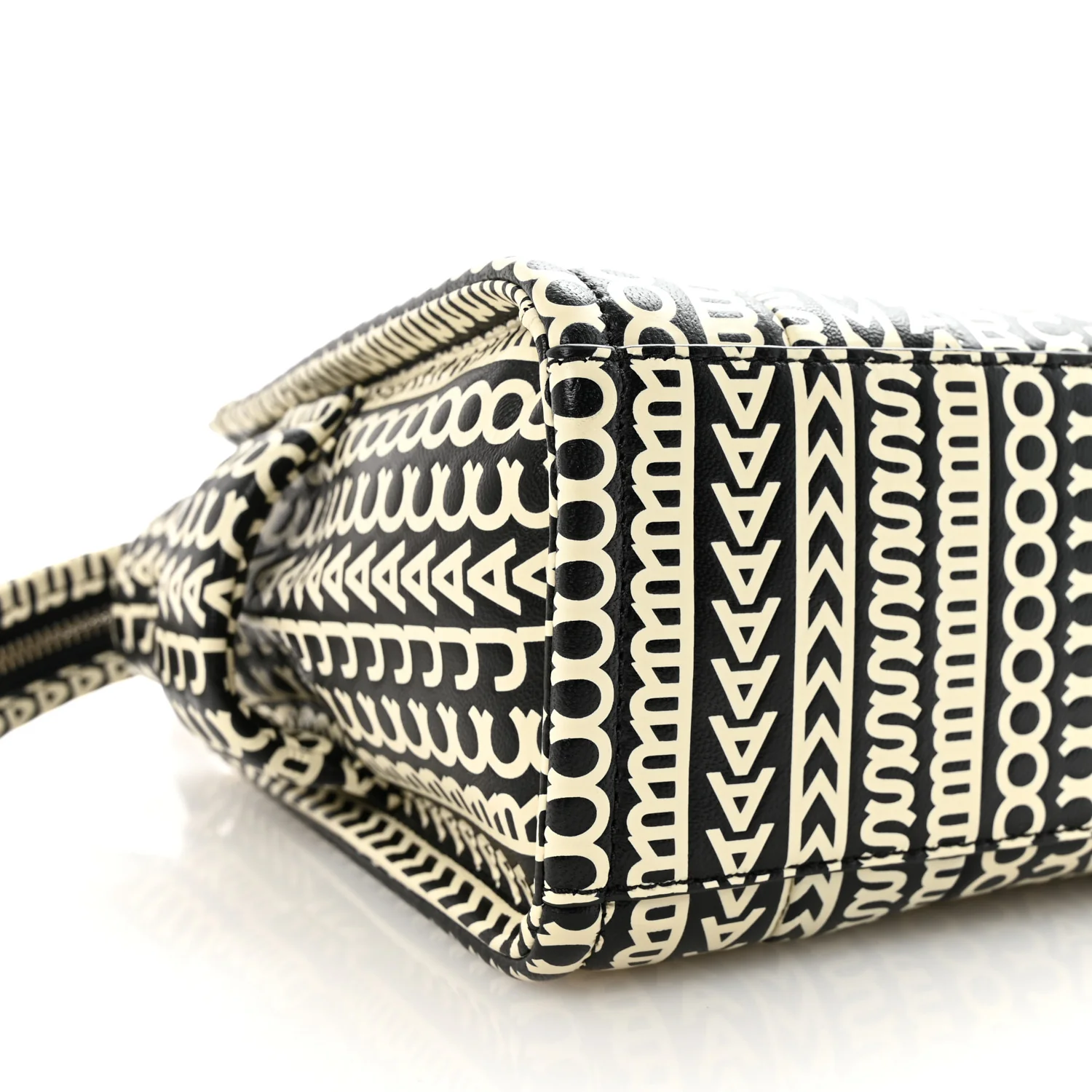 Calfskin Small The Monogram Tote Black White - Top Club