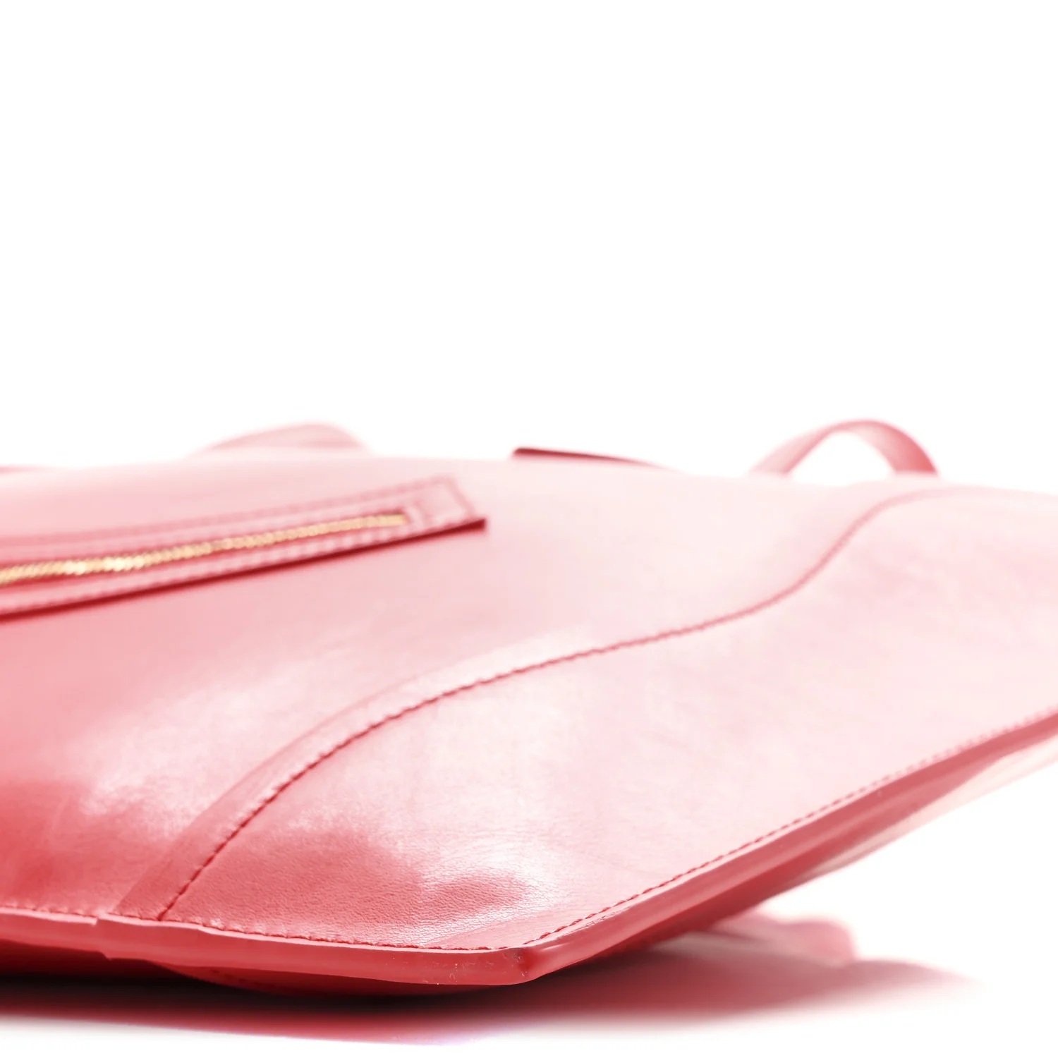 Glossy Calfskin Flat Luggage Shoulder Bag Ultra Red - Top Club