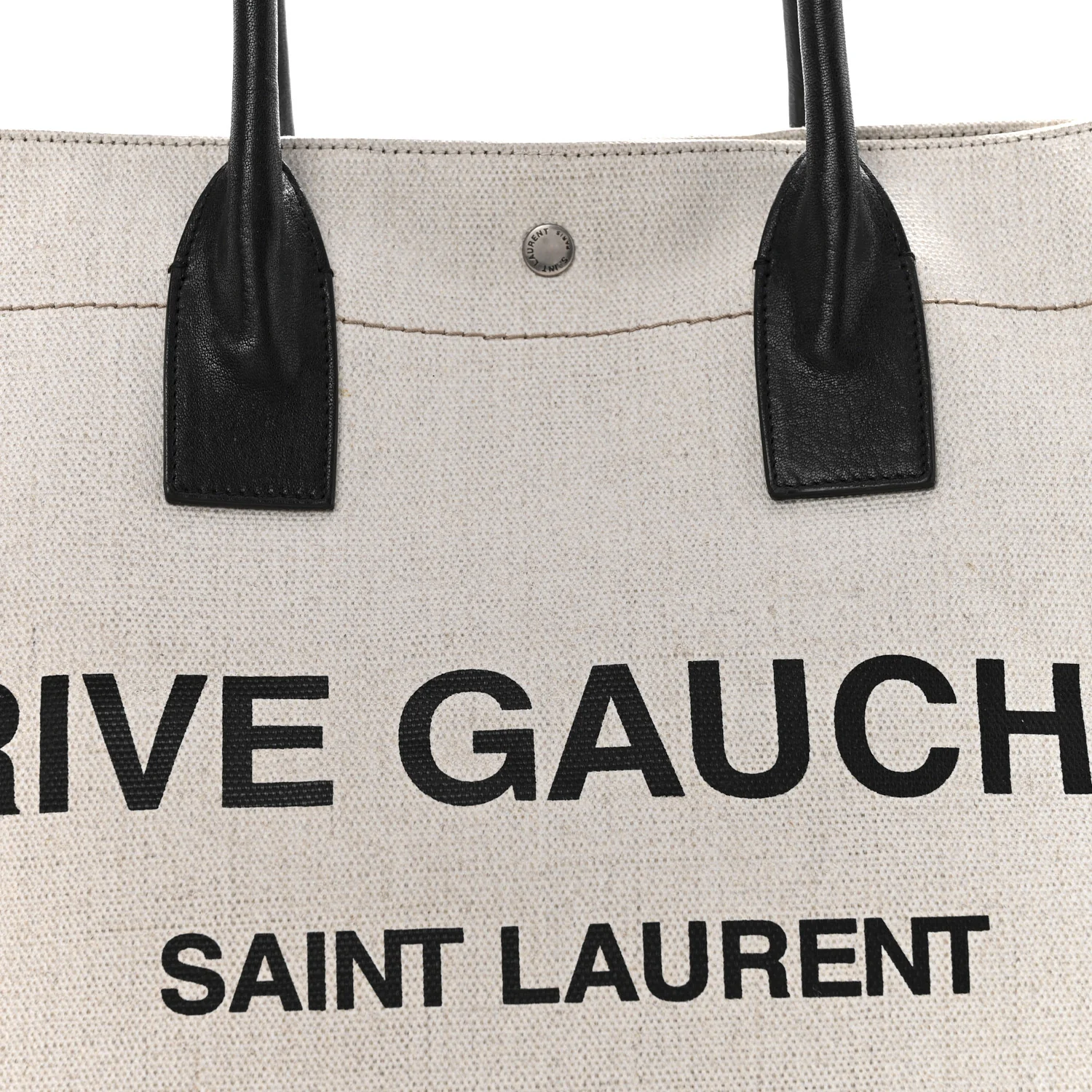 Linen Calfskin Rive Gauche Tote Greggio Natural - Top Club