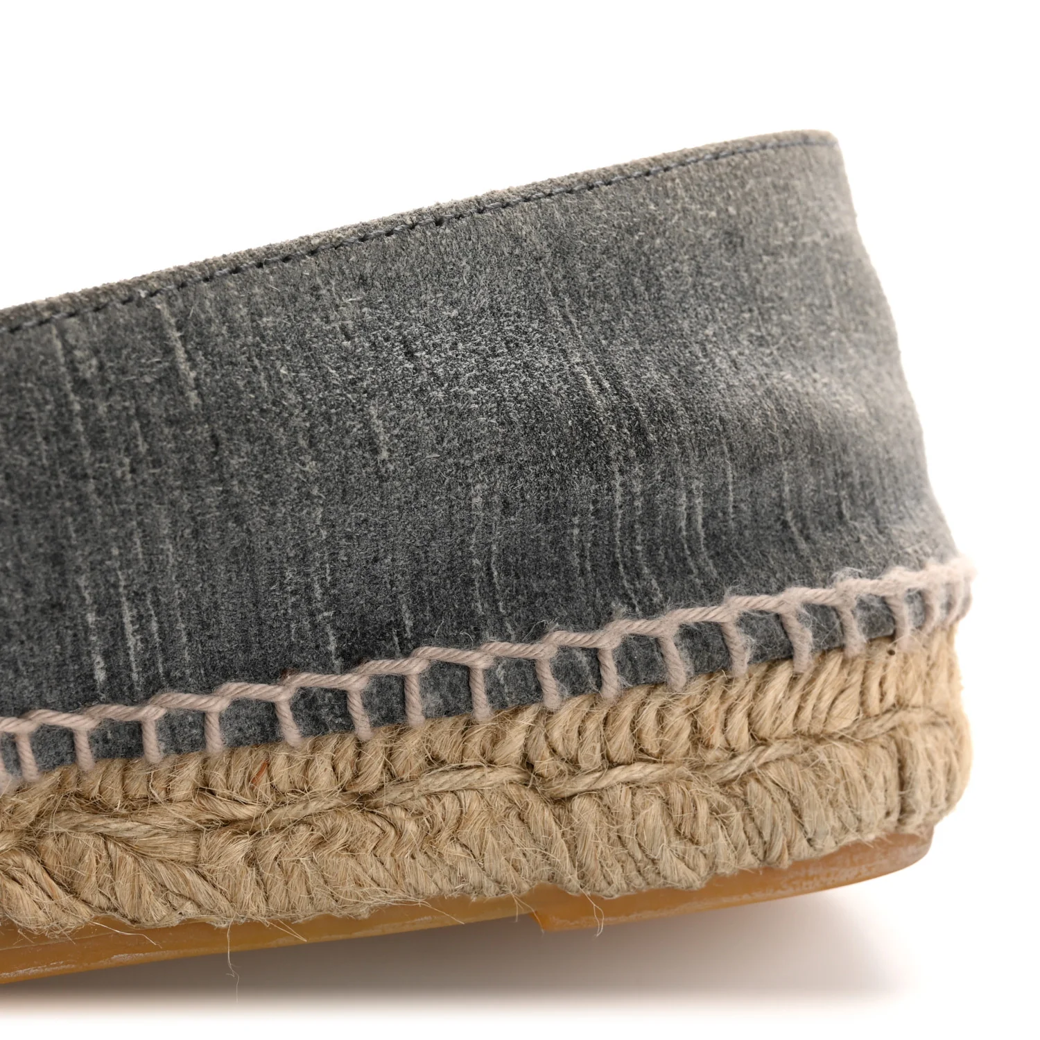 Striated Suede Espadrilles 37 Dark Grey - Top Club
