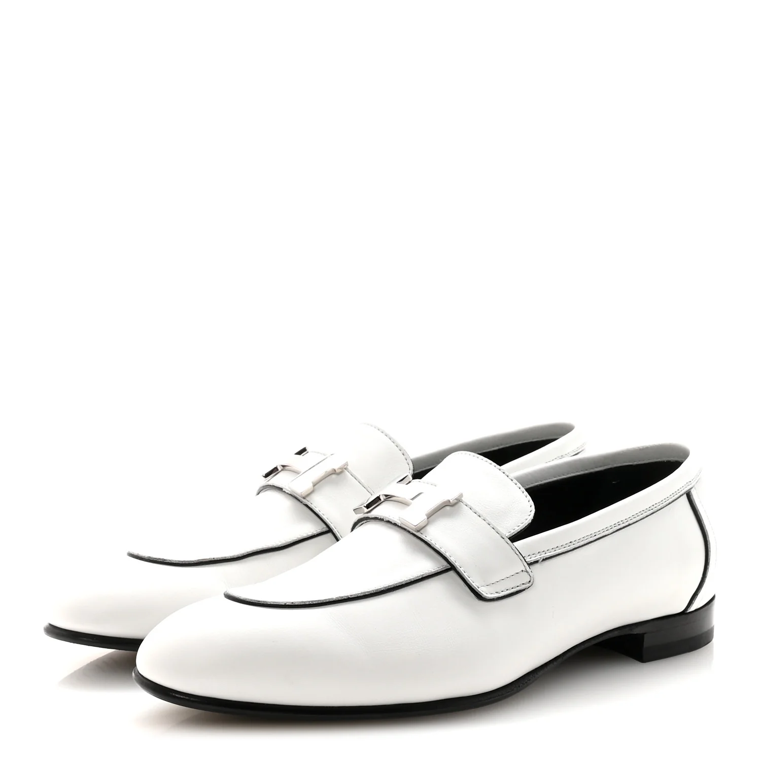 Calfskin Womens Paris Loafers 37.5 White - Top Club