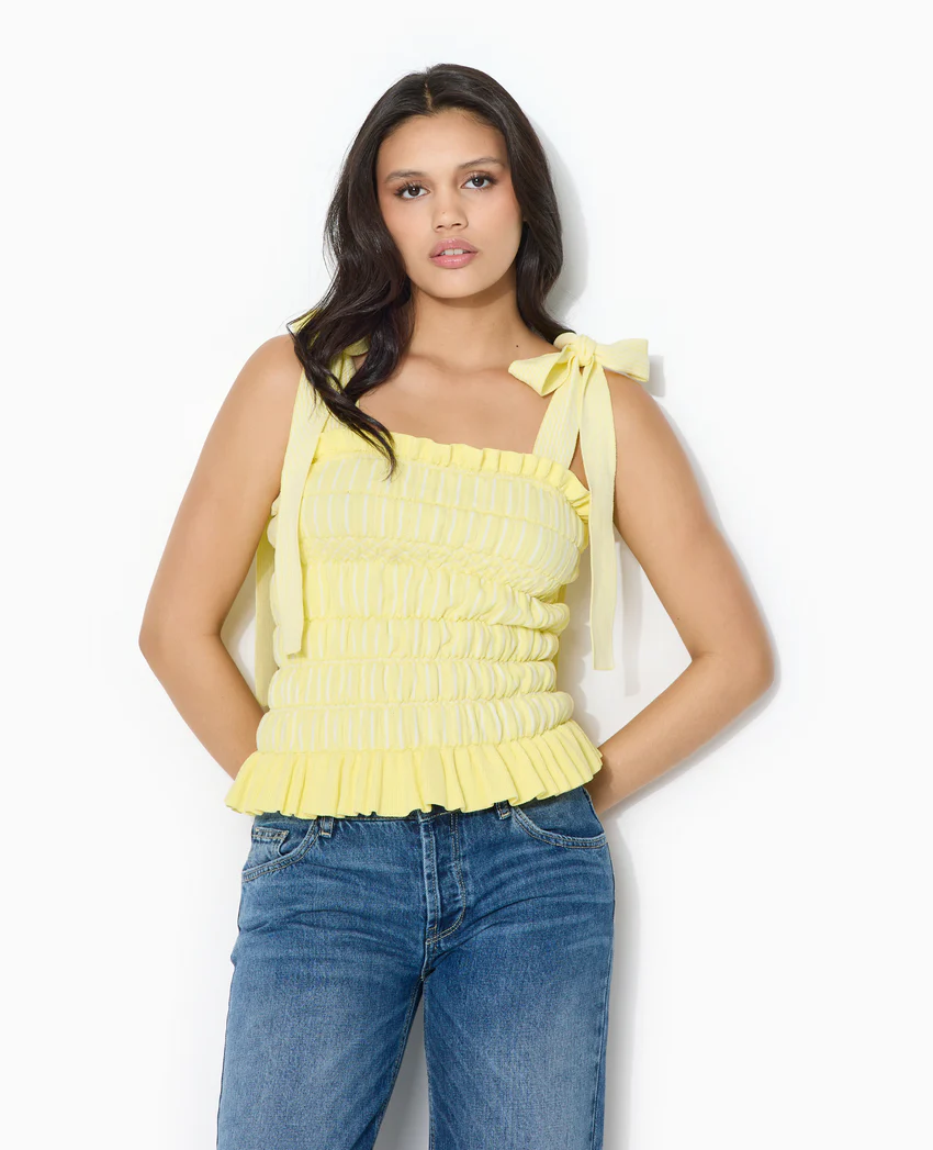 Pimkie Top en maille avec smock et bretelles à nouer