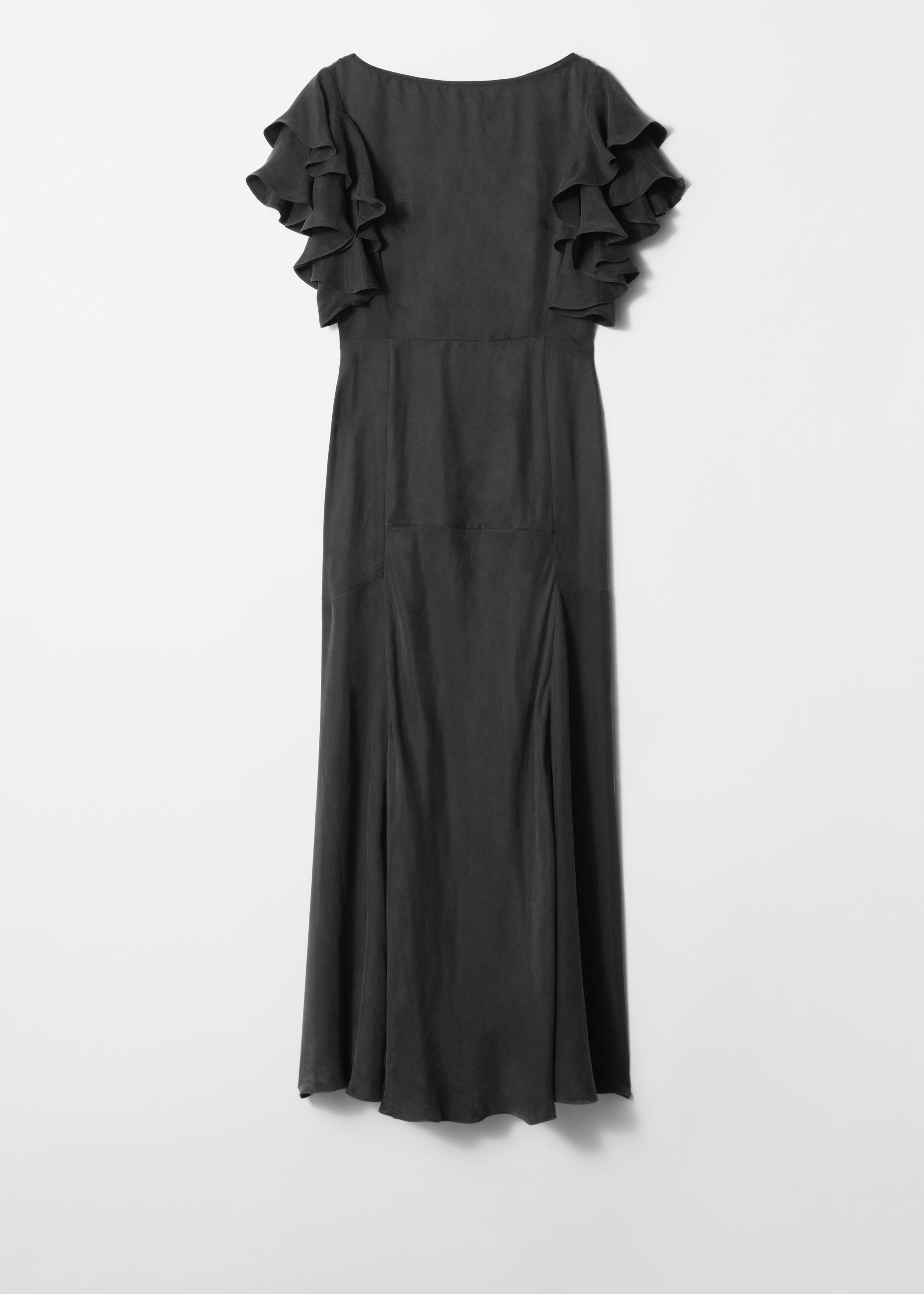 & Other Stories FRILLED SATIN MAXI DRESS