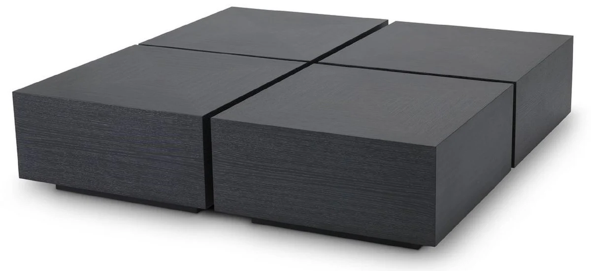 Luxury coffee table set of 4 anthracite gray 65 x 65 x H. 32.5 cm - Square solid wood living room tables - Living room furniture