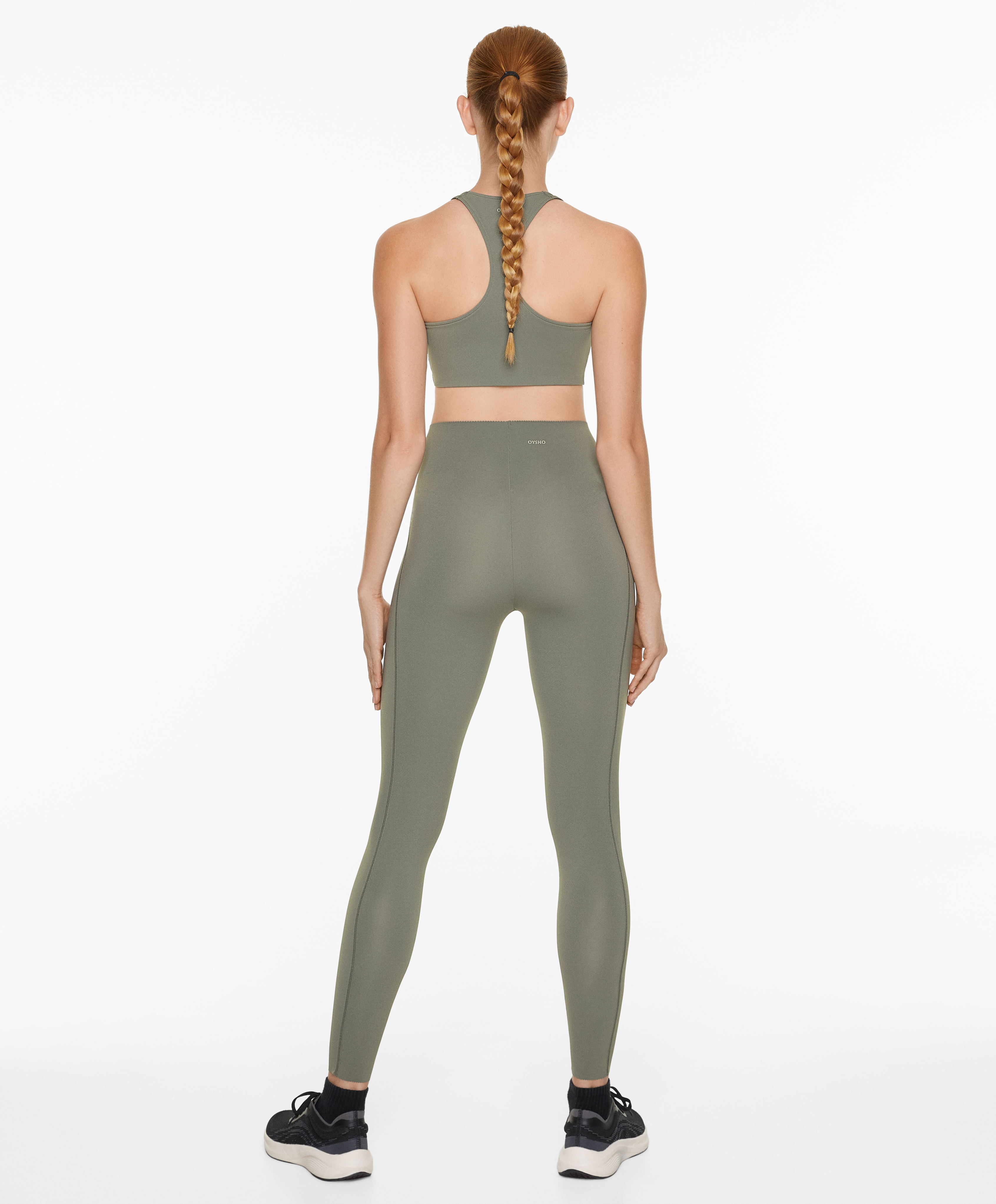 OYSHO Medium support compressive sports bra with trim