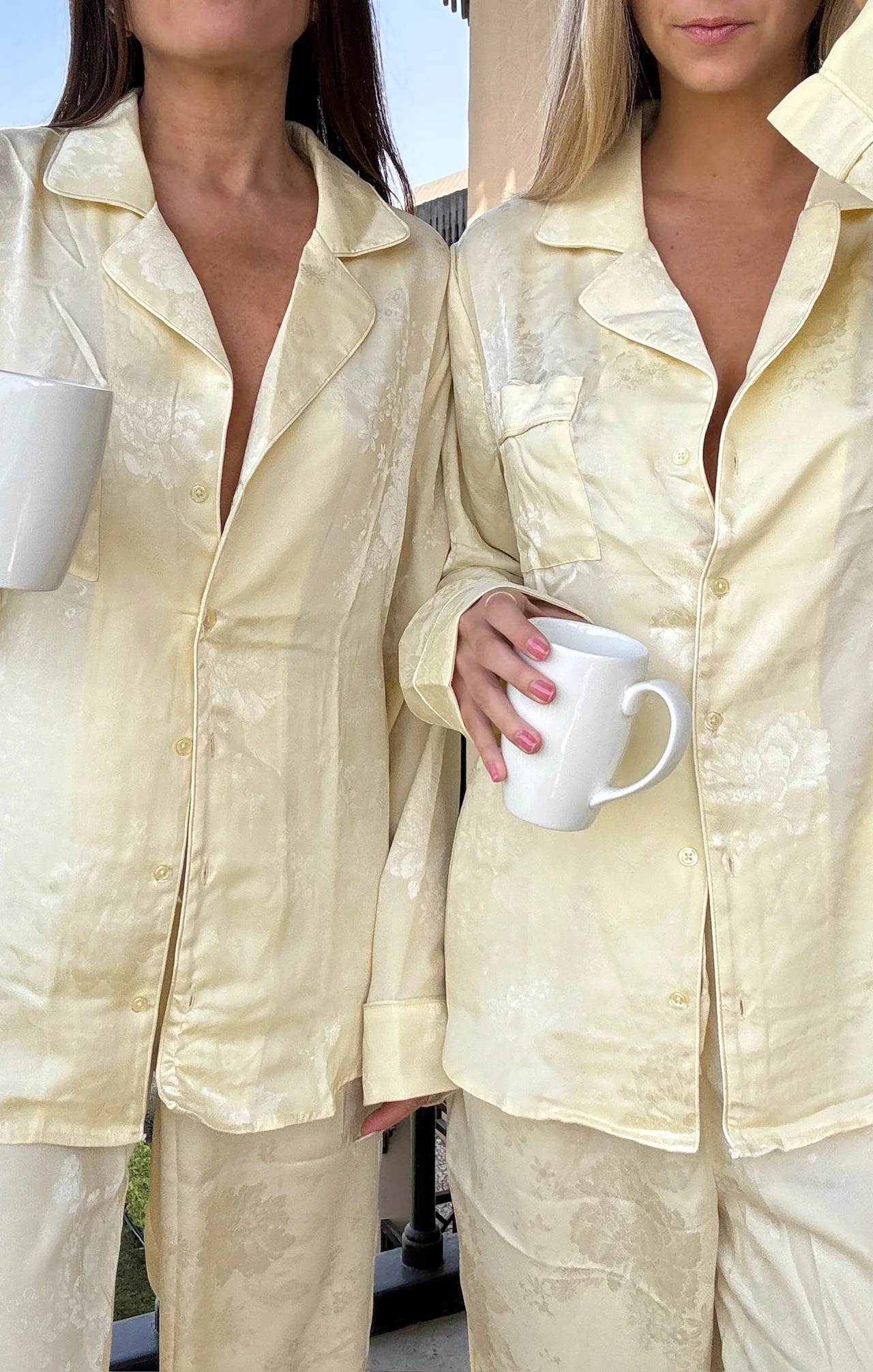 Classic PJ Set ~ Yellow Floral Silky