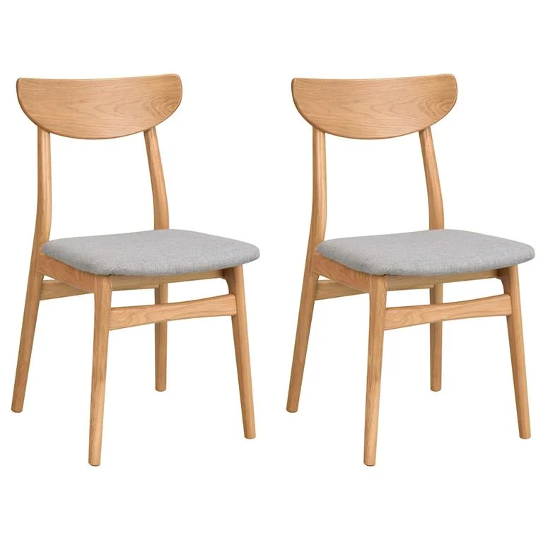 Eetkamerstoel Rodham - set van 2 Naturel / Lichtgrijs