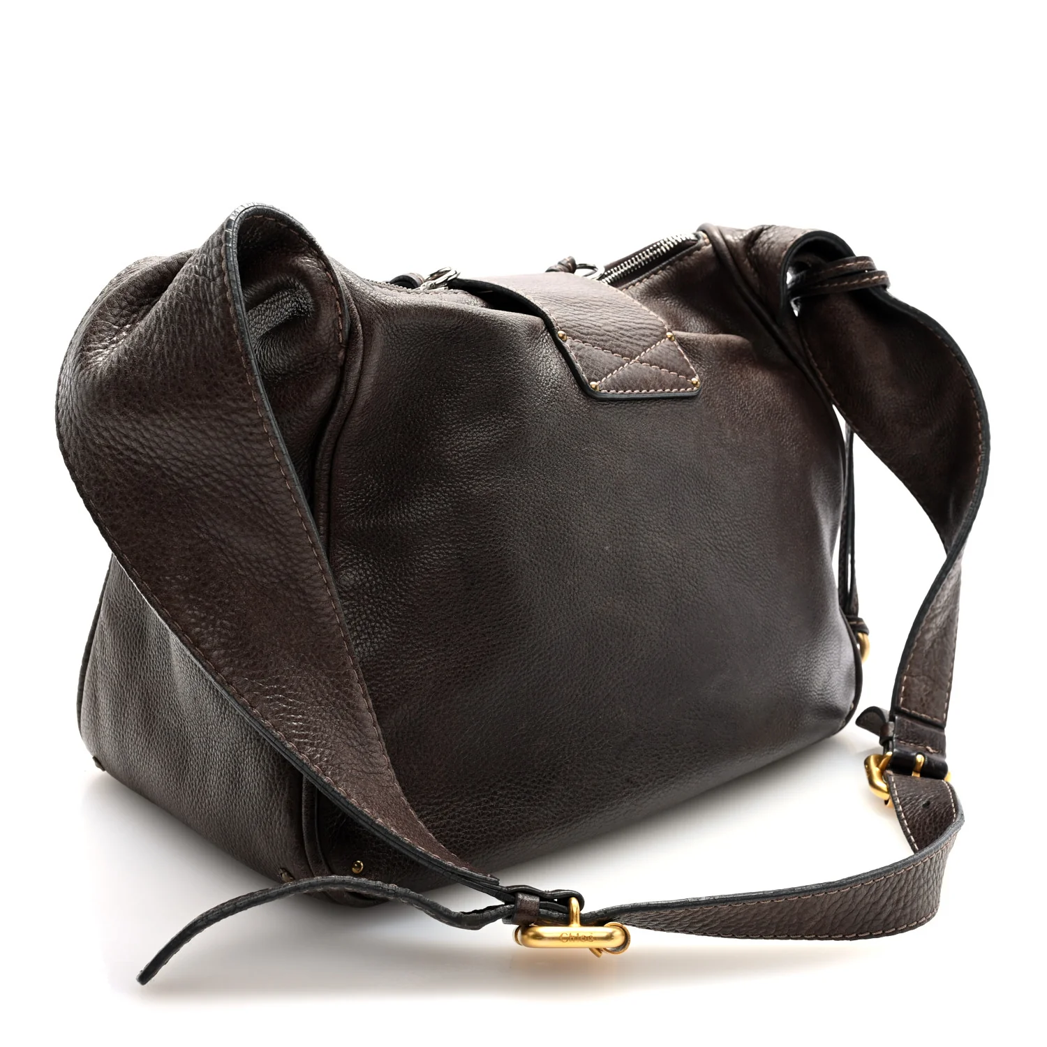 Calfskin Paddington Hobo Brown - Top Club
