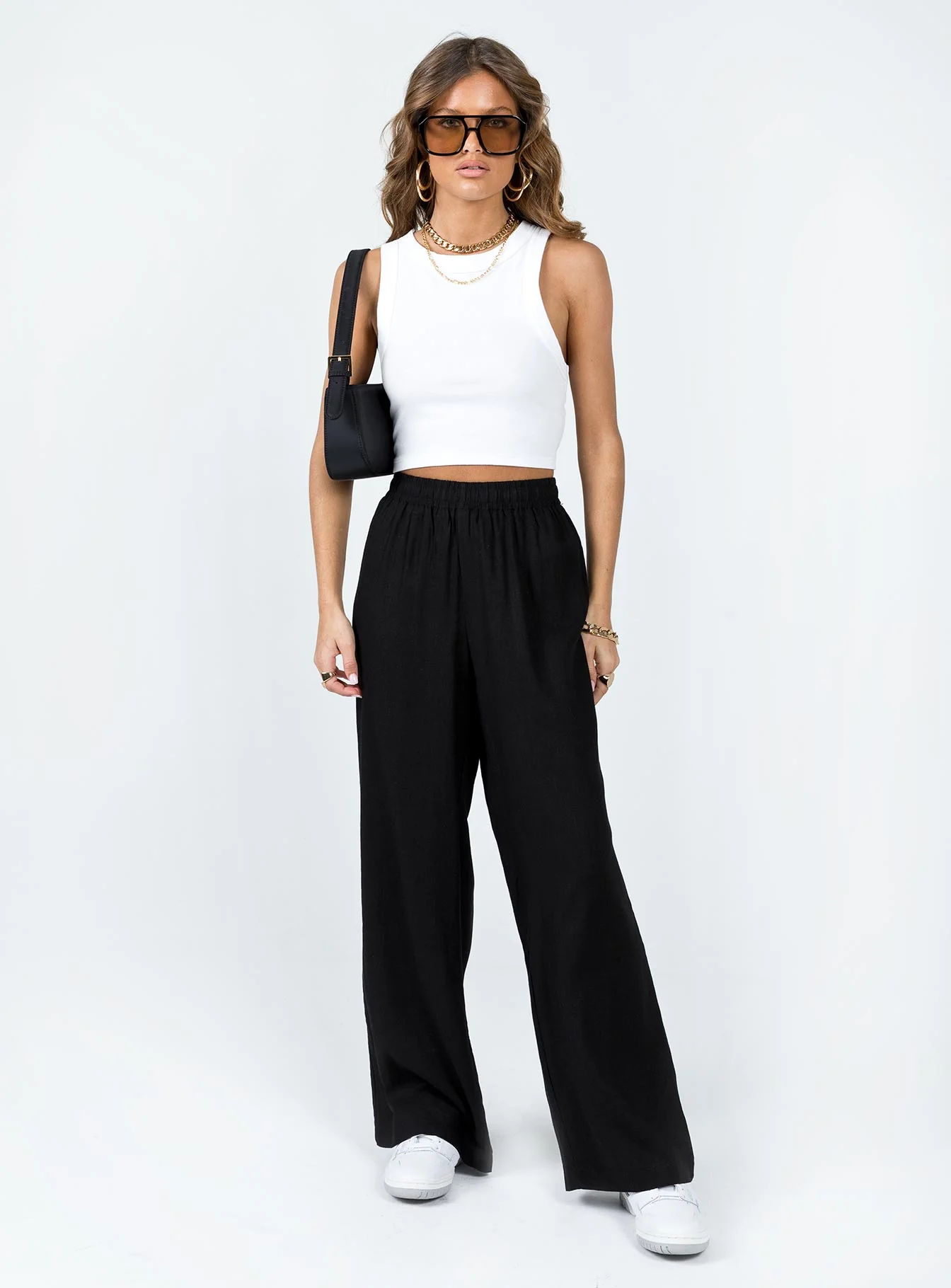 Louis Linen Blend Pants Black