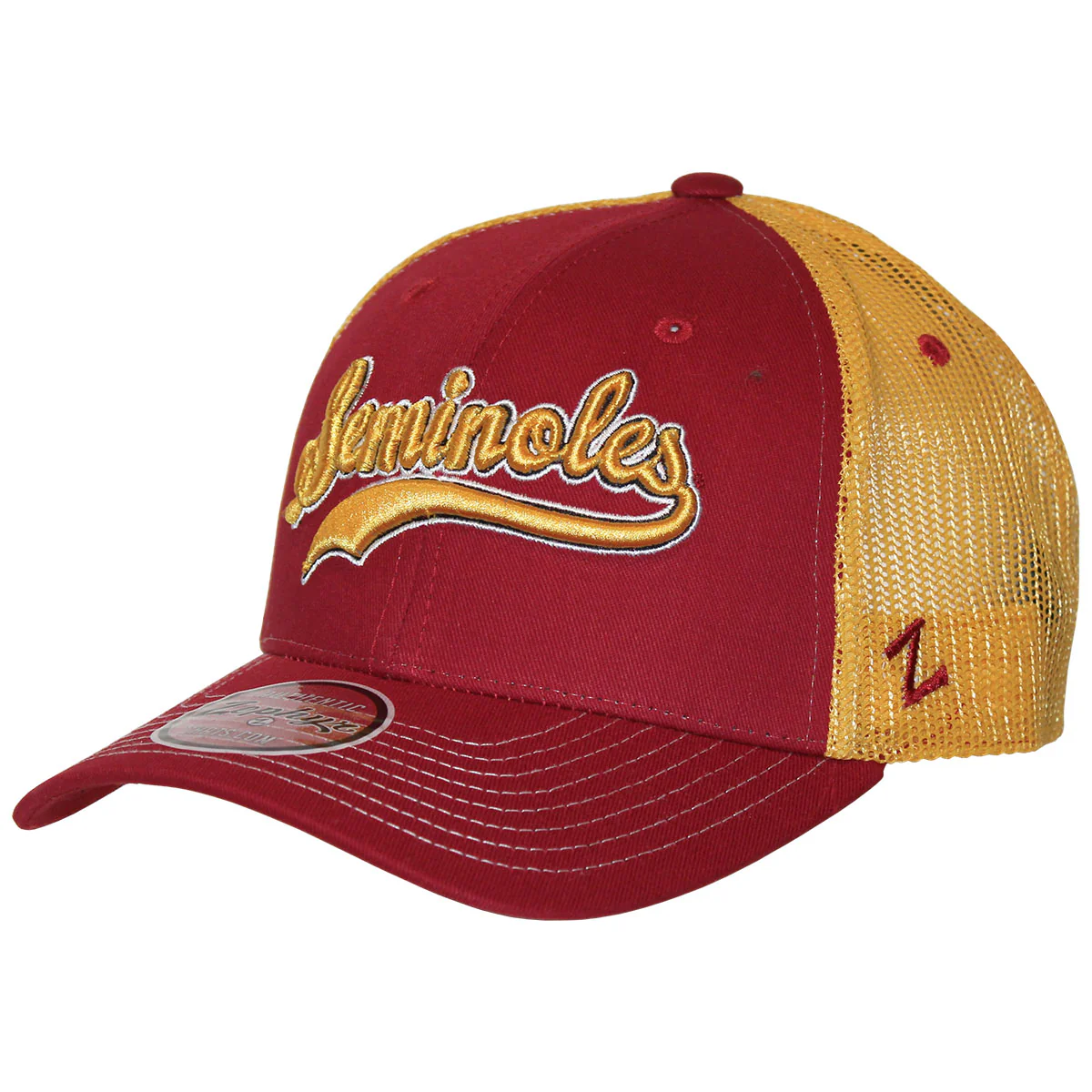 Zephyr Vault Seminoles Design Adjustable Trucker Cap - Cardinal/Gold - MoB Apparel