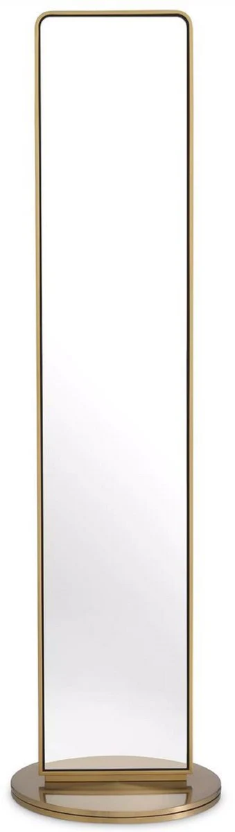 Luxury standing mirror brass Ø 55 x H. 200 cm - Freestanding rotating double-sided stainless steel standing mirror - Bedroom mirror - Bedroom furniture - Luxury quality