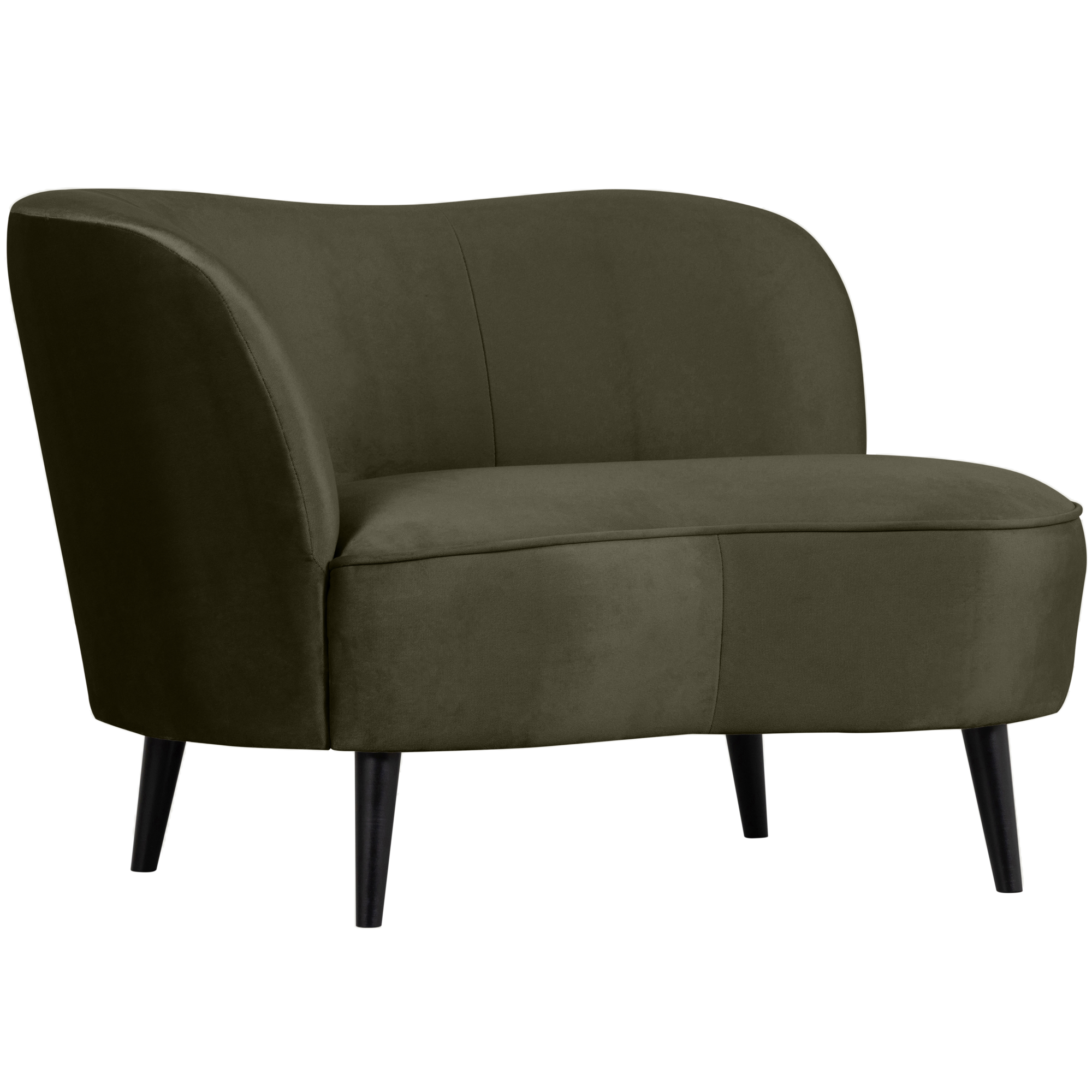 Lounge fauteuil Sara Sara Lounge Fauteuil Links - Fluweel - Warm groen