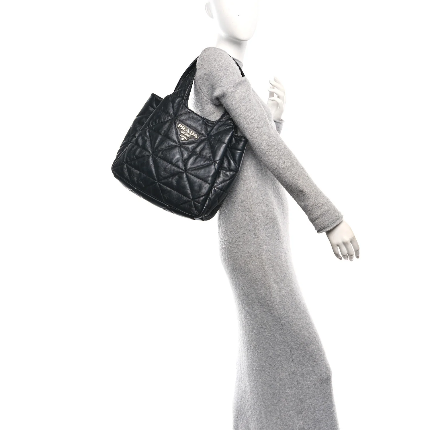 Nappa Quilted Medium Dynamique Tote Black