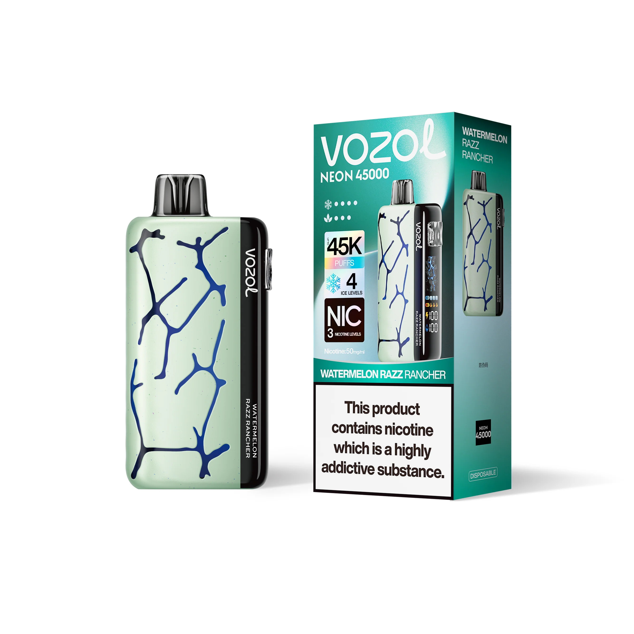 VOZOL NEON 45K jednorazowy e-papieros (wszystkie smaki)