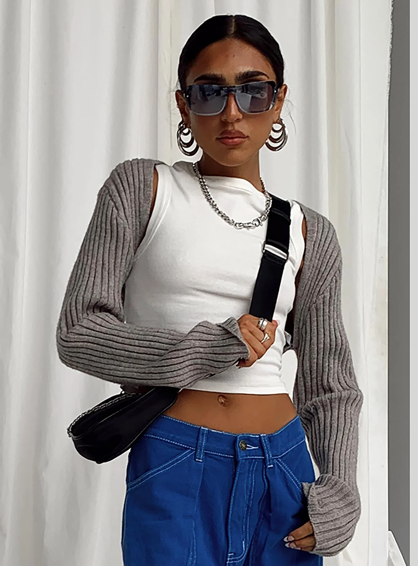 Aytan Bolero Sweater Grey