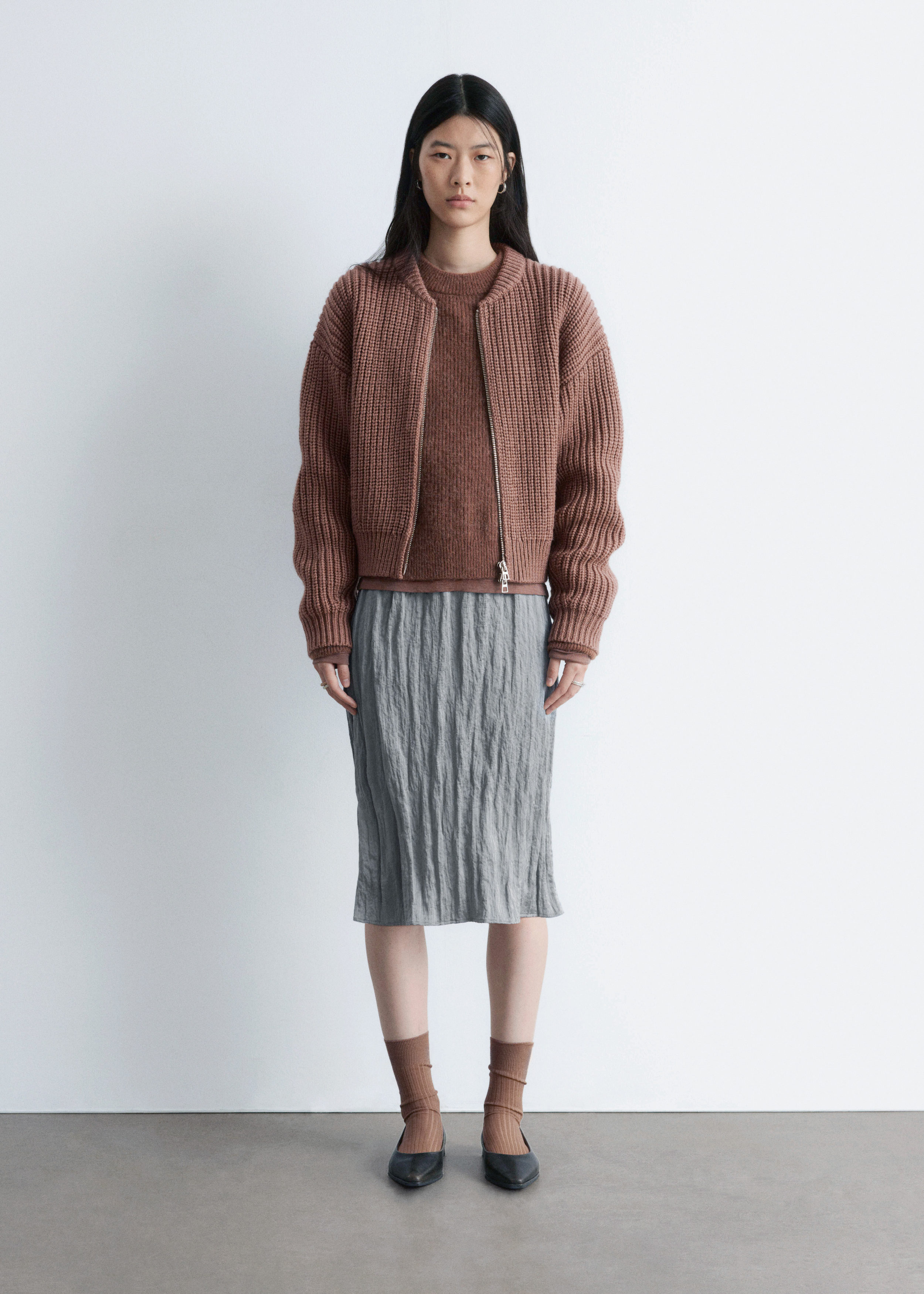 & Other Stories KNITTED WOOL BOMBER JACKET