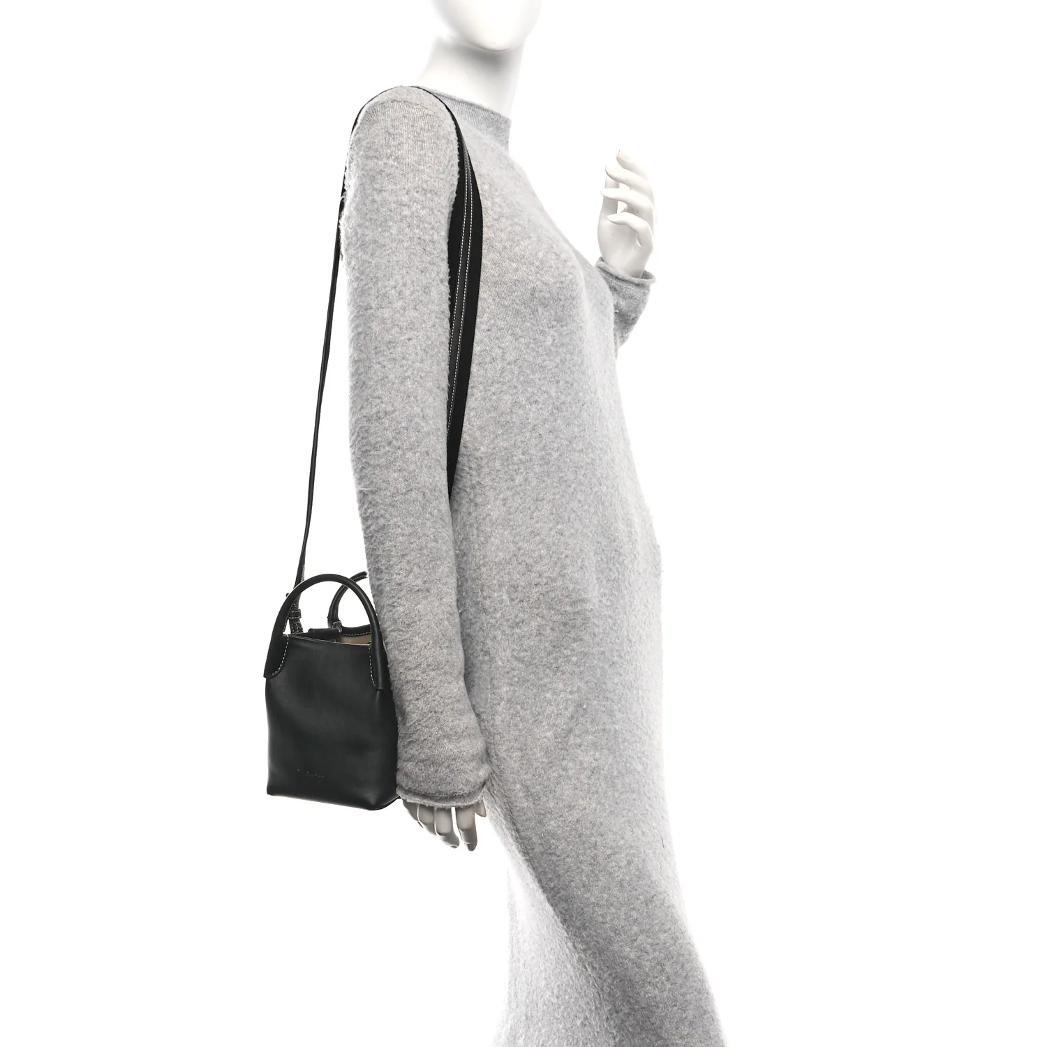 Smooth Calfskin Micro Bale Bag Black