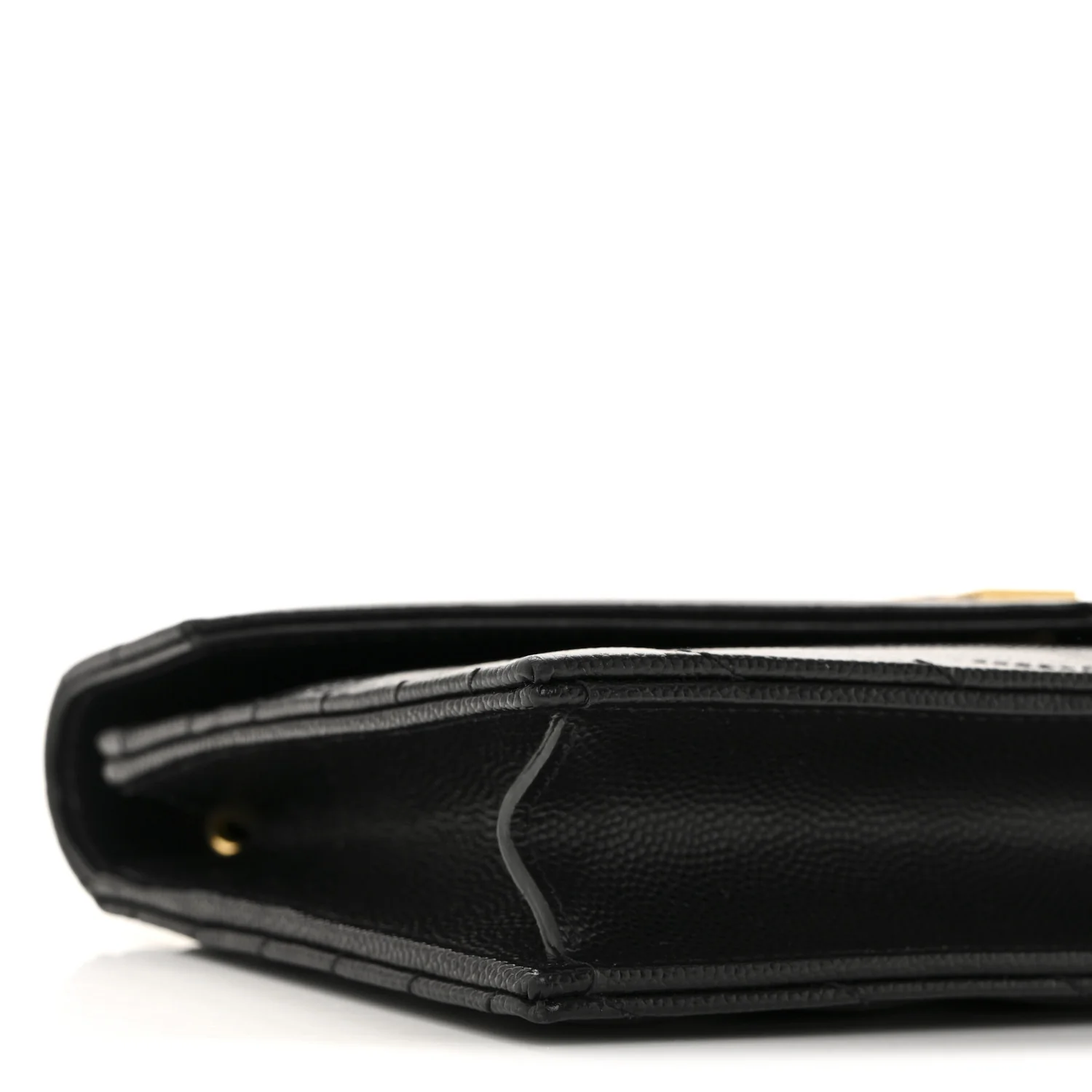 Grain De Poudre Matelasse Chevron Monogram Envelope Chain Wallet Black - Top Club