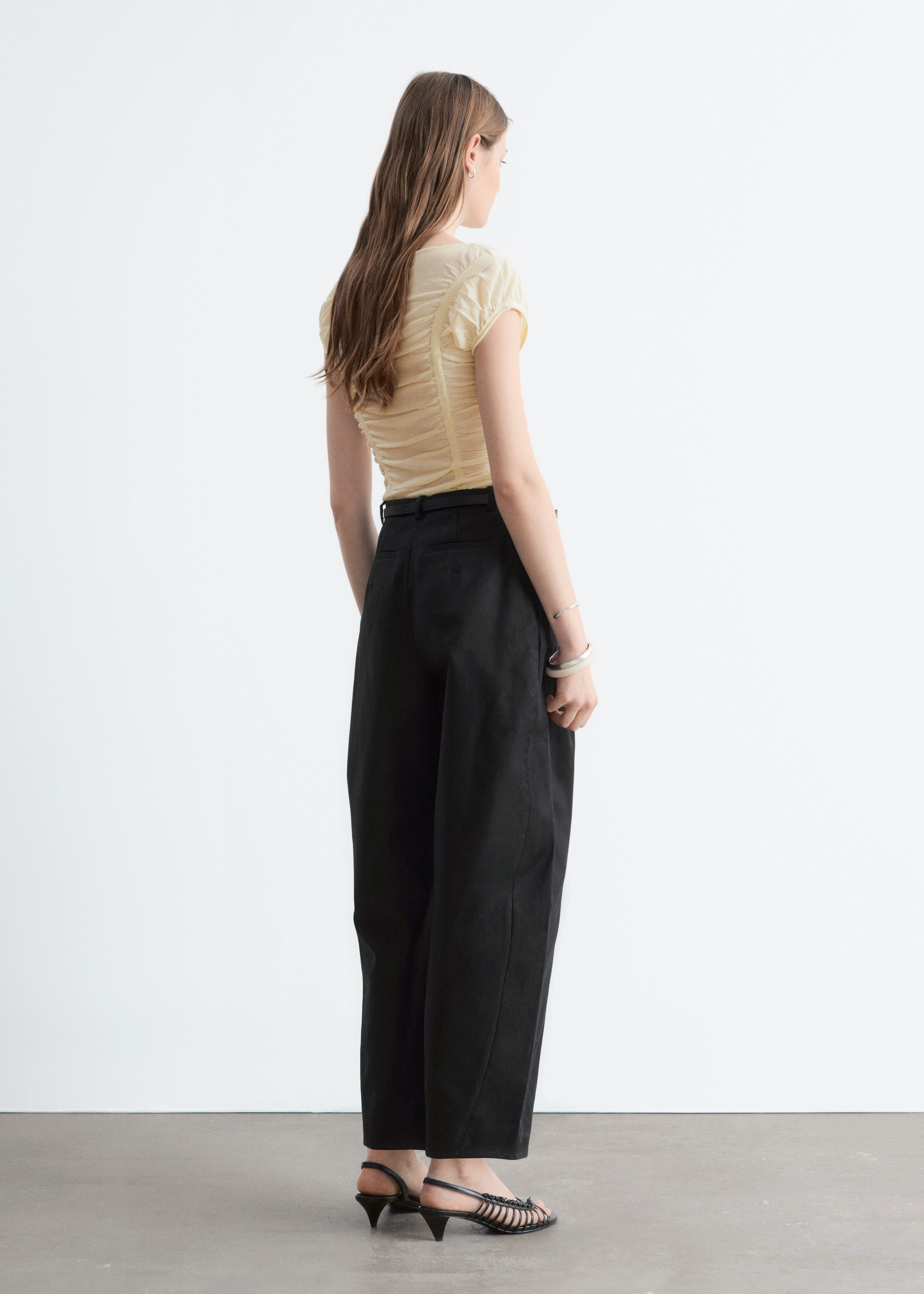 & Other Stories RUCHED CAP-SLEEVE TOP