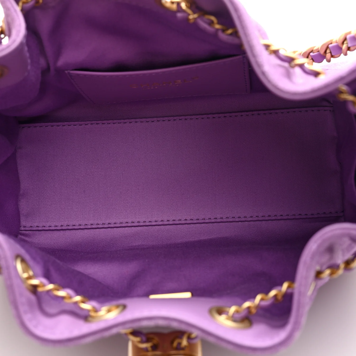 Suede Quilted Mini Chanel 25 Handbag Purple - Top Club