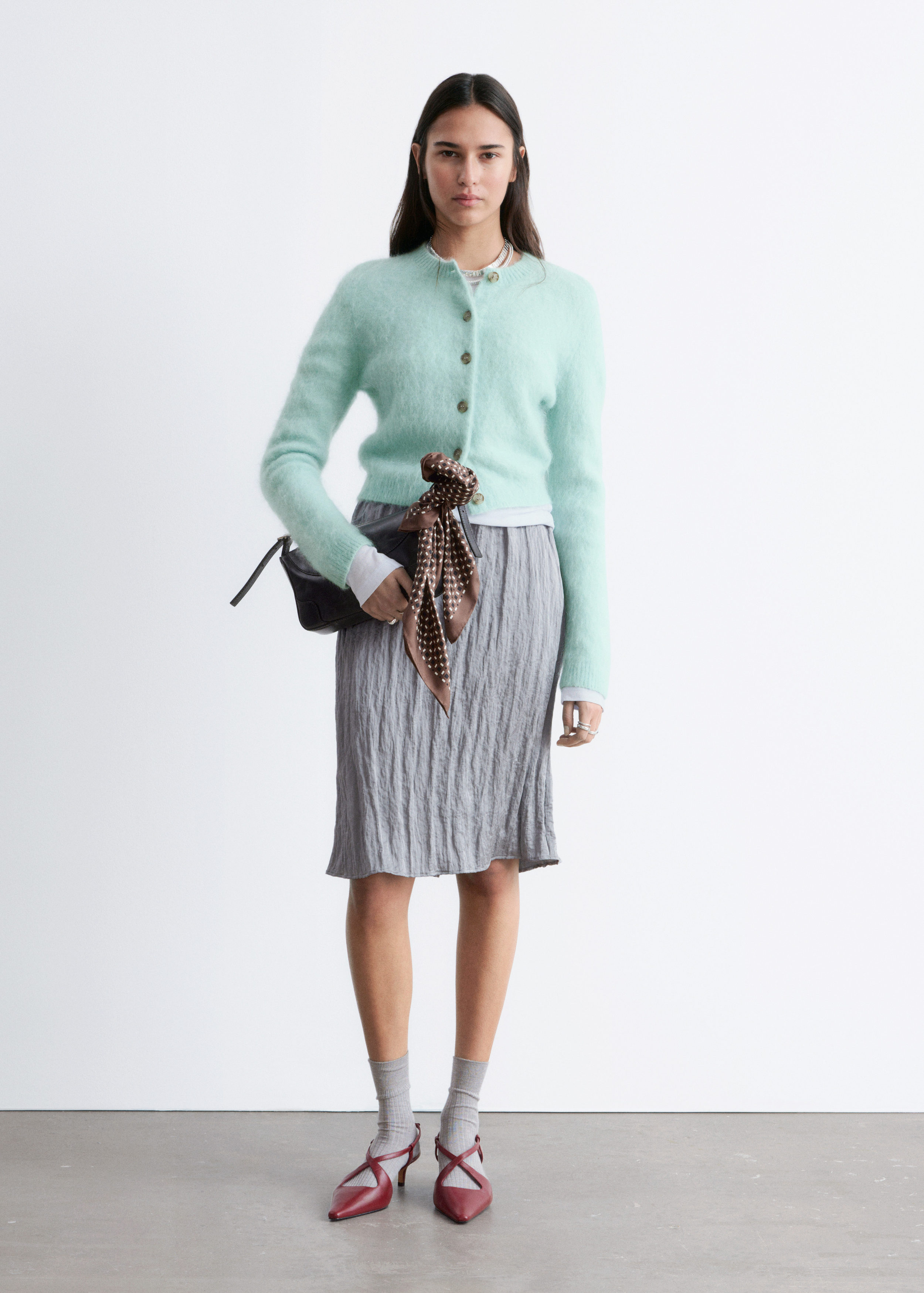 & Other Stories MOHAIR-BLEND BRUSHED CARDIGAN