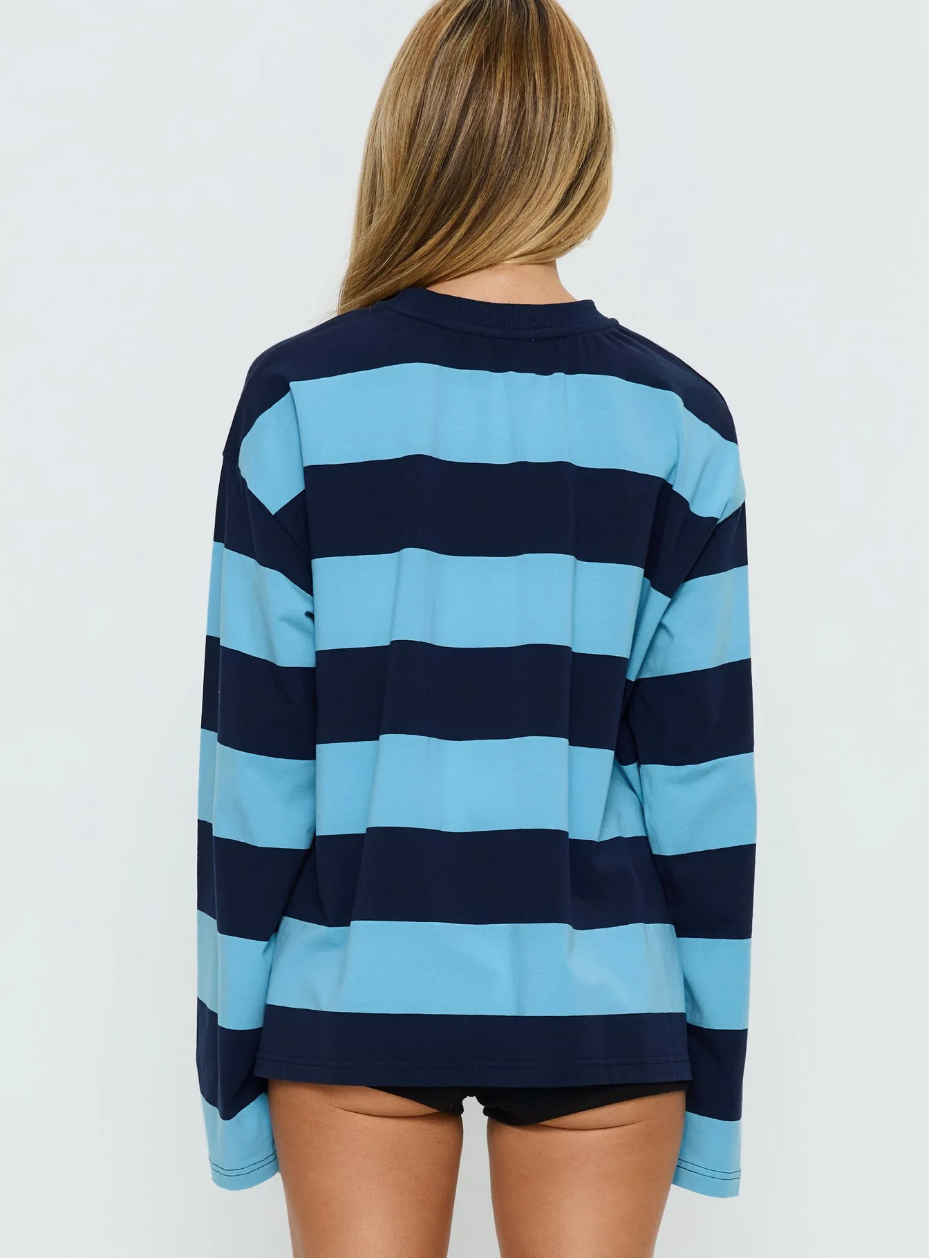 Settle Down Long Sleeve Top Blue Stripe