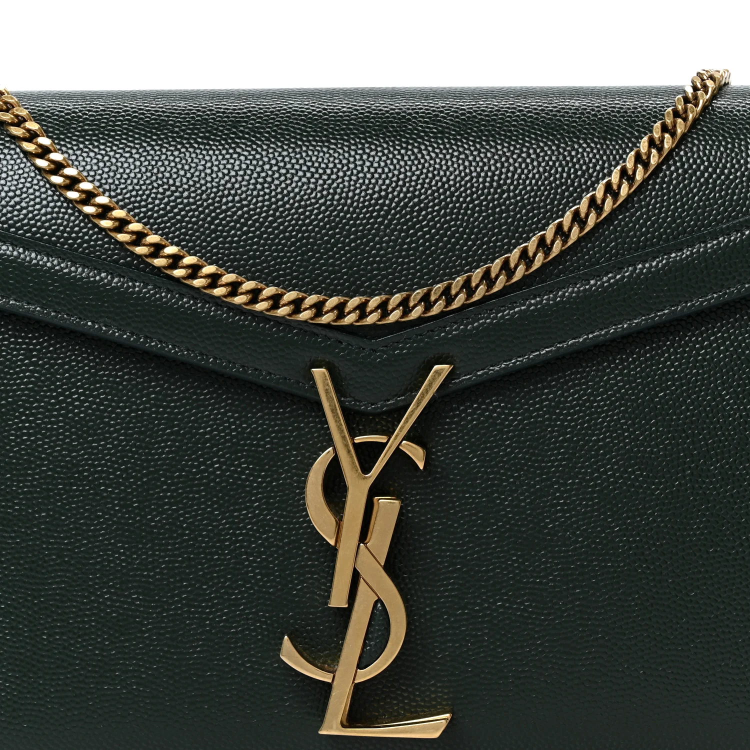 Grain De Poudre Monogram Cassandra Chain Wallet Dark Green - Top Club