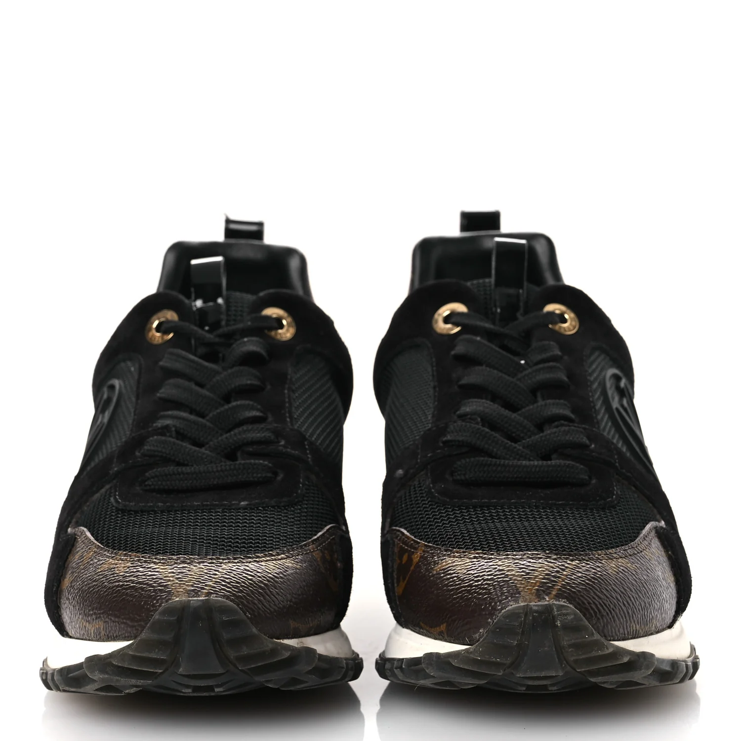 Suede Monogram Run Away Sneakers 36.5 Black - Top Club