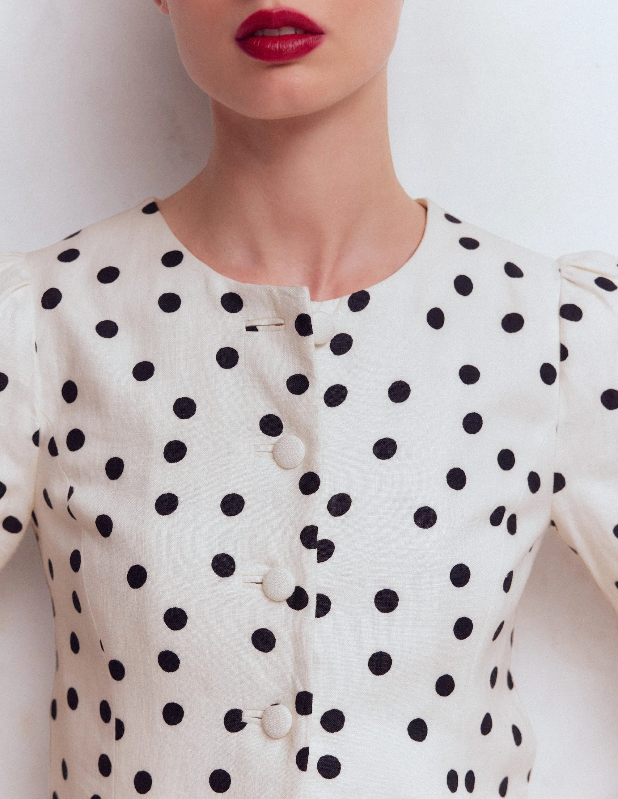 SALISBURY JACKE-Naturweiß, Gemalte Tupfen