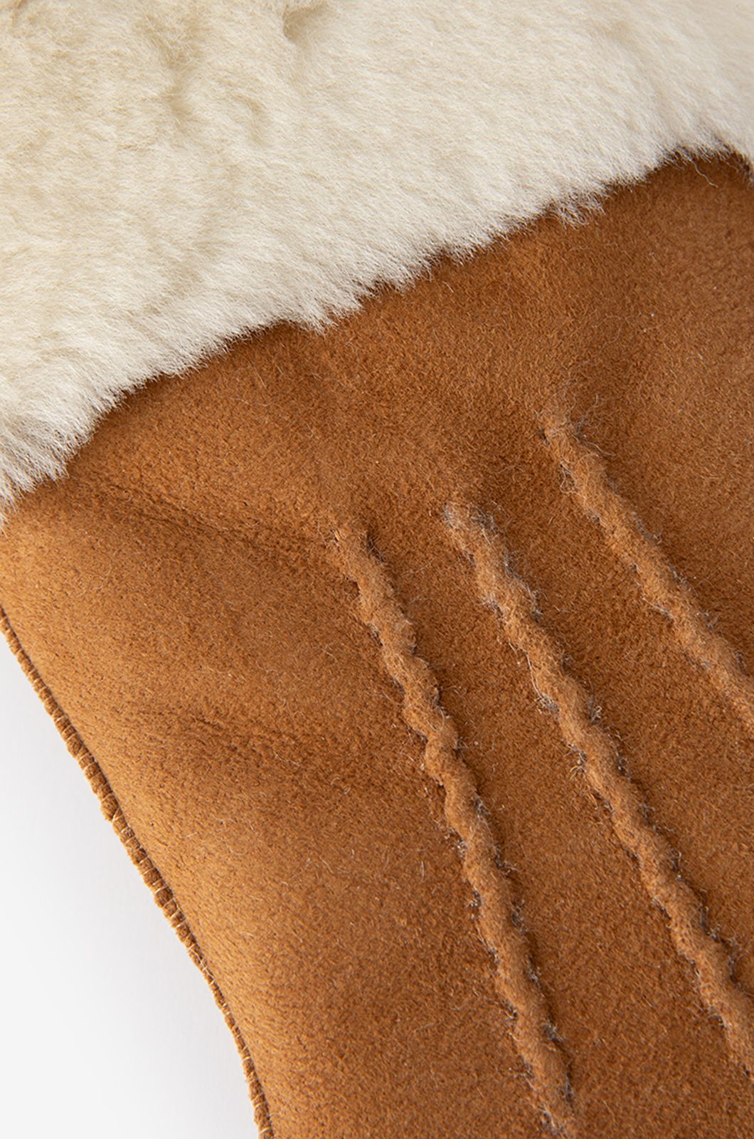 Bruine leren lammy handschoenen