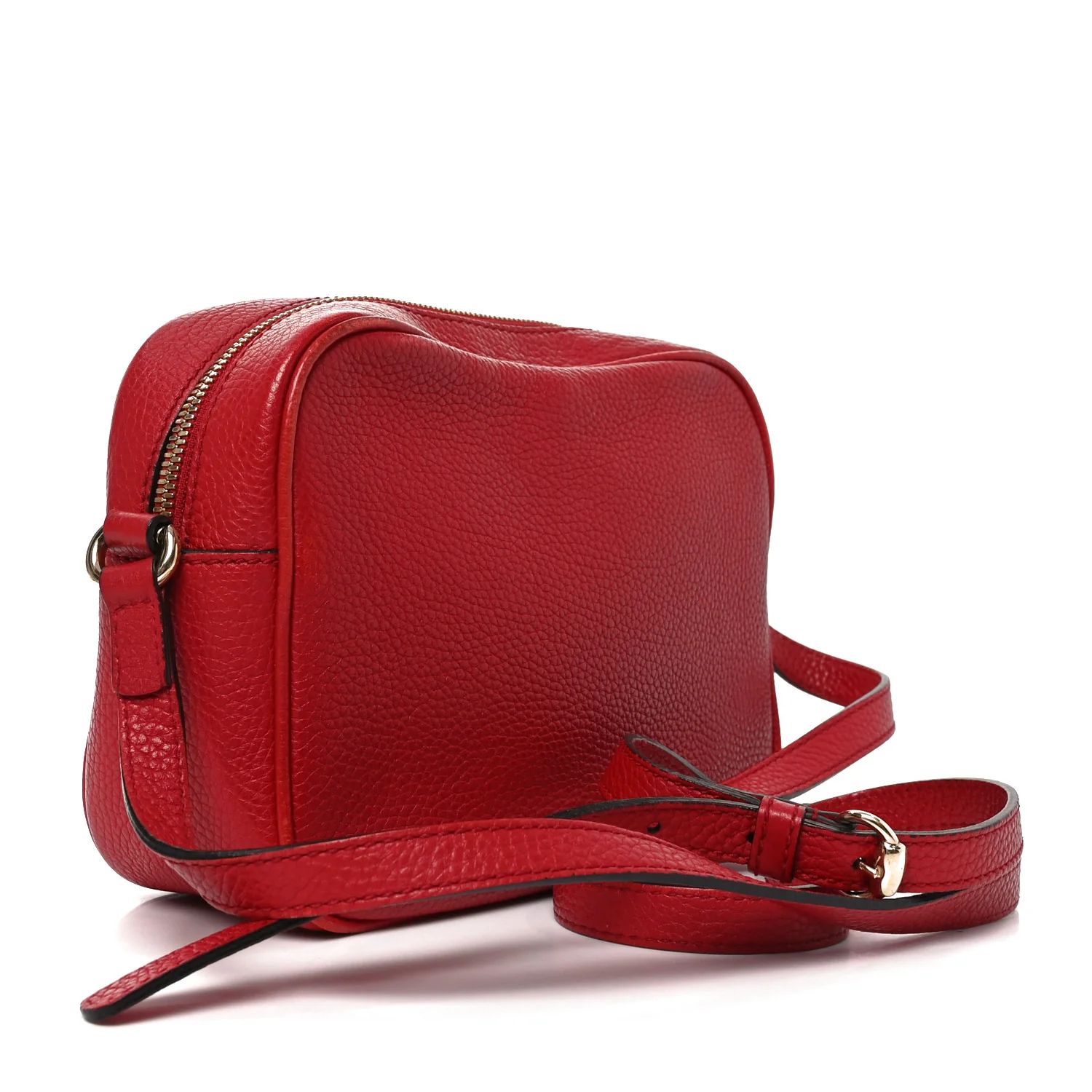 Pebbled Calfskin Small Soho Disco Bag Vibrant Red - Top Club